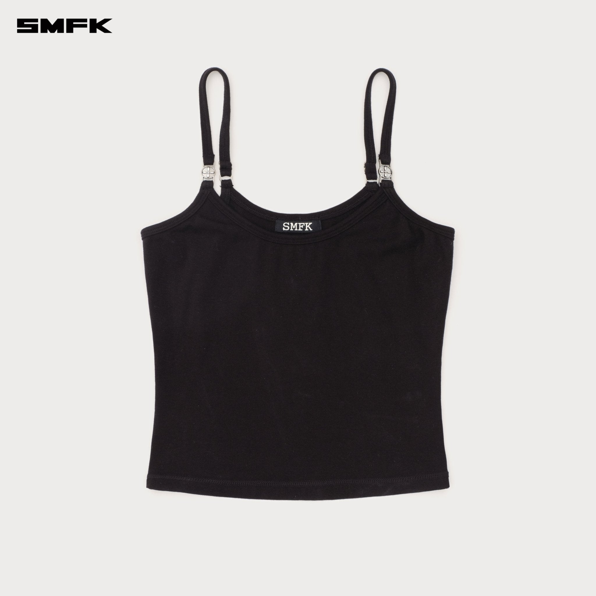 SMFK Compass Hug Sports Slim - fit Strap Top In Black | MADAX
