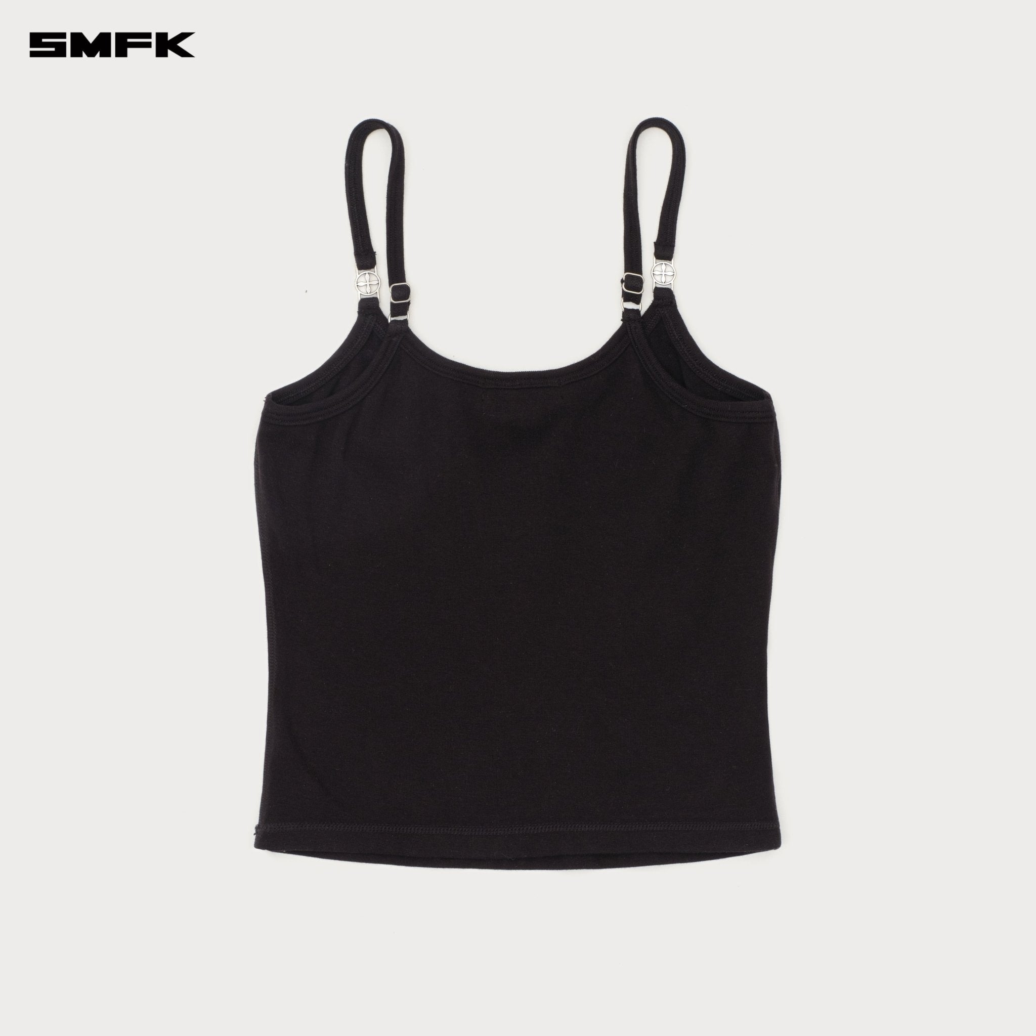 SMFK Compass Hug Sports Slim - fit Strap Top In Black | MADAX