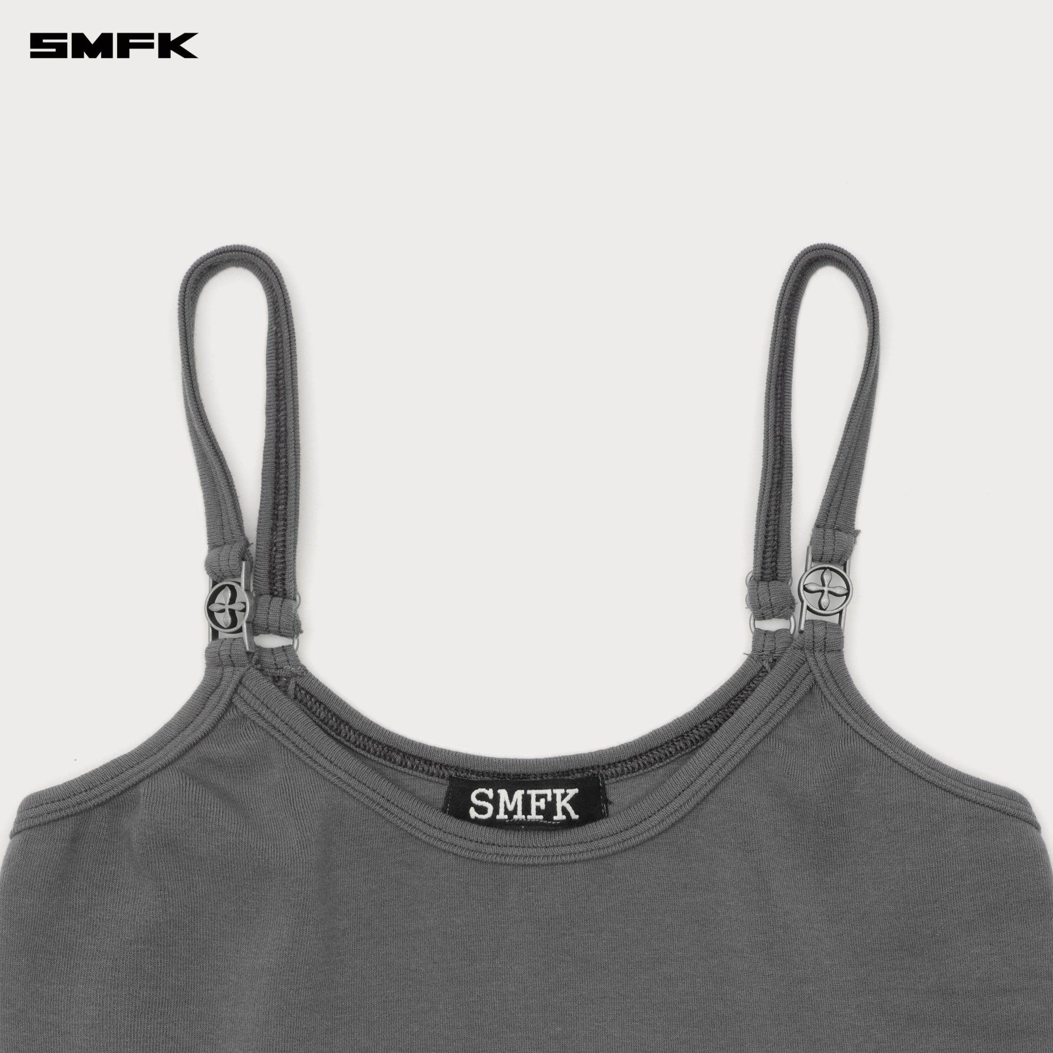 SMFK Compass Hug Sports Slim - fit Strap Top In Grey | MADAX