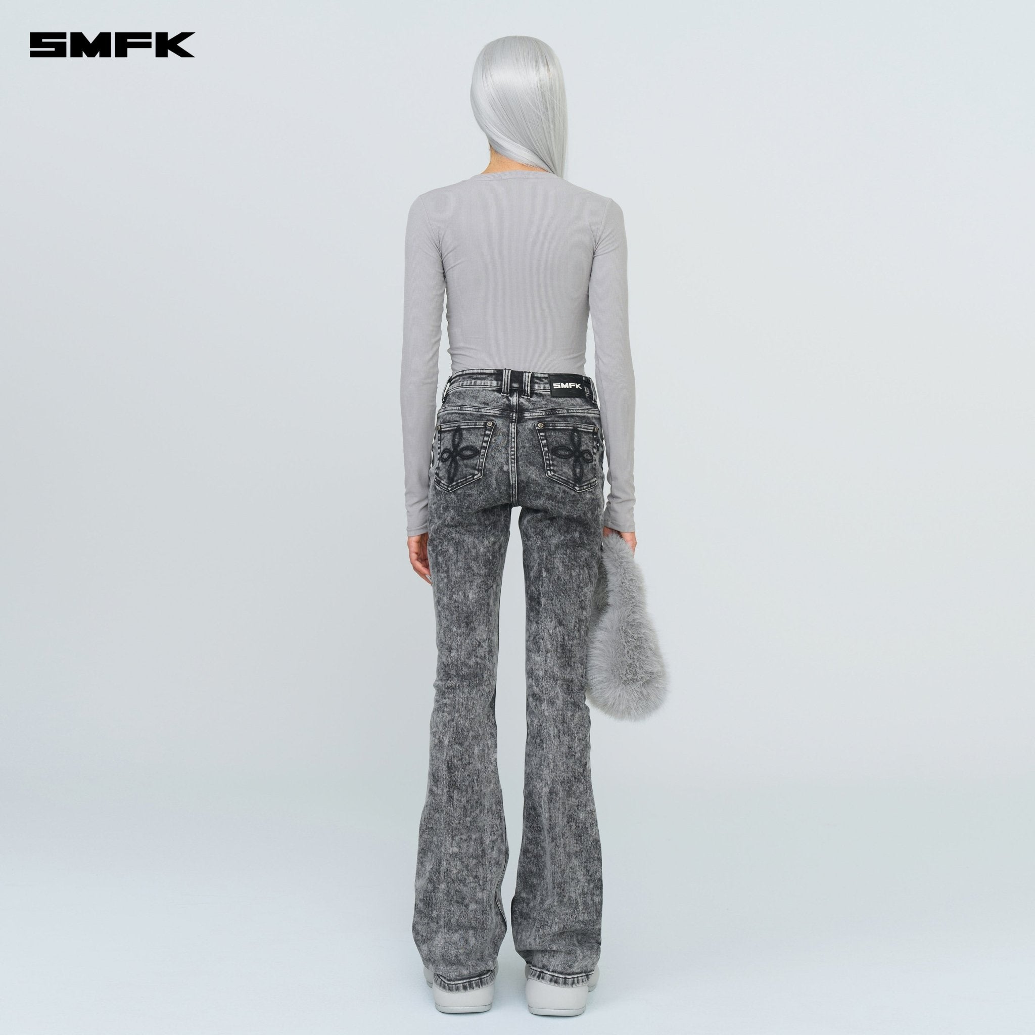 SMFK Compass Hug Tight Sports Top In Gray | MADAX