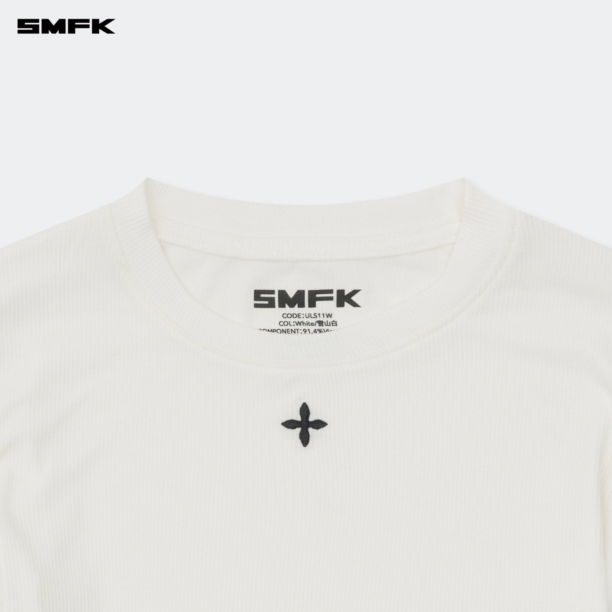 SMFK Compass Hug Tight Sports Top In White | MADAX