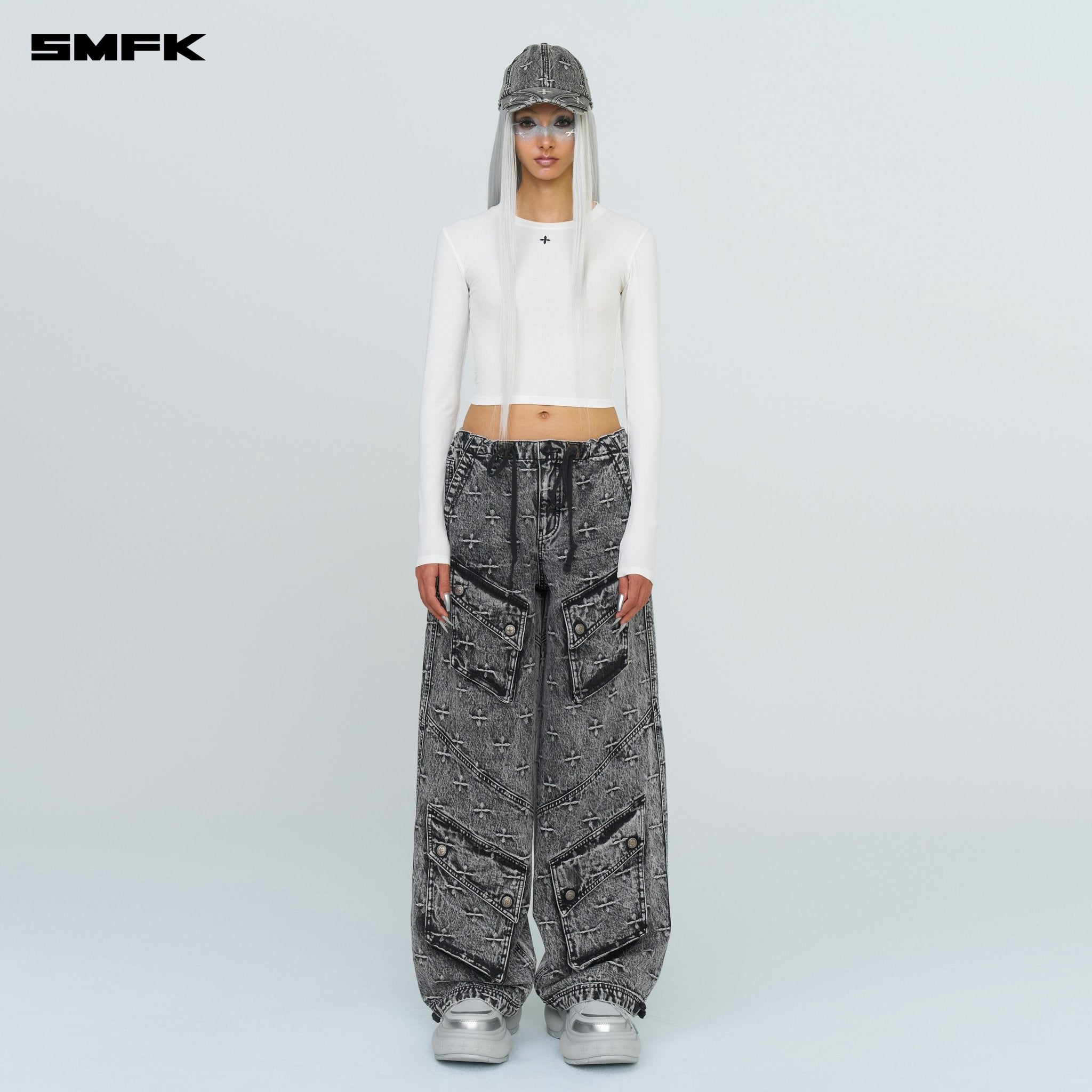 SMFK Compass Hug Tight Sports Top In White | MADAX