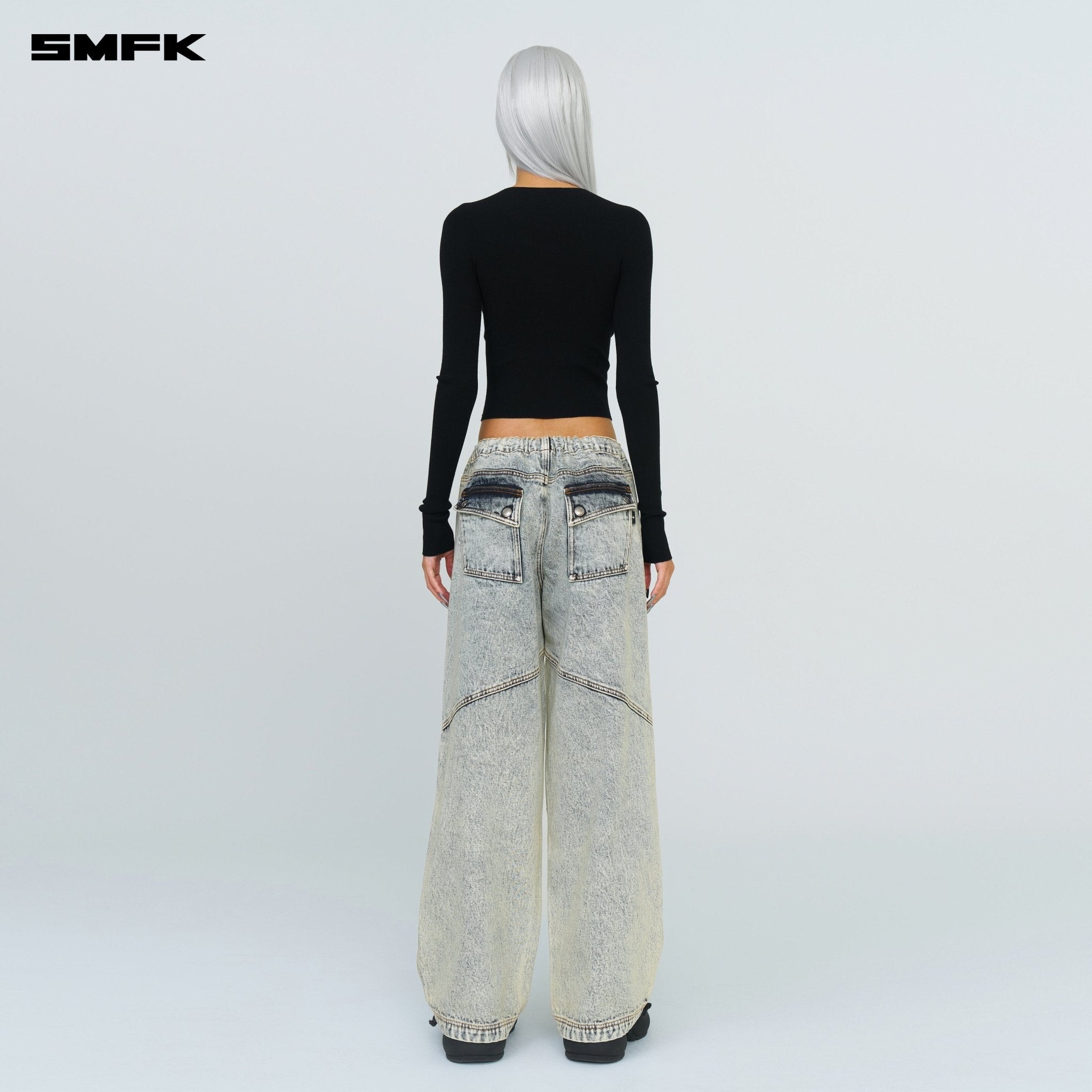 SMFK Compass Hug Turtleneck Knit Sweatshirt In Black | MADAX