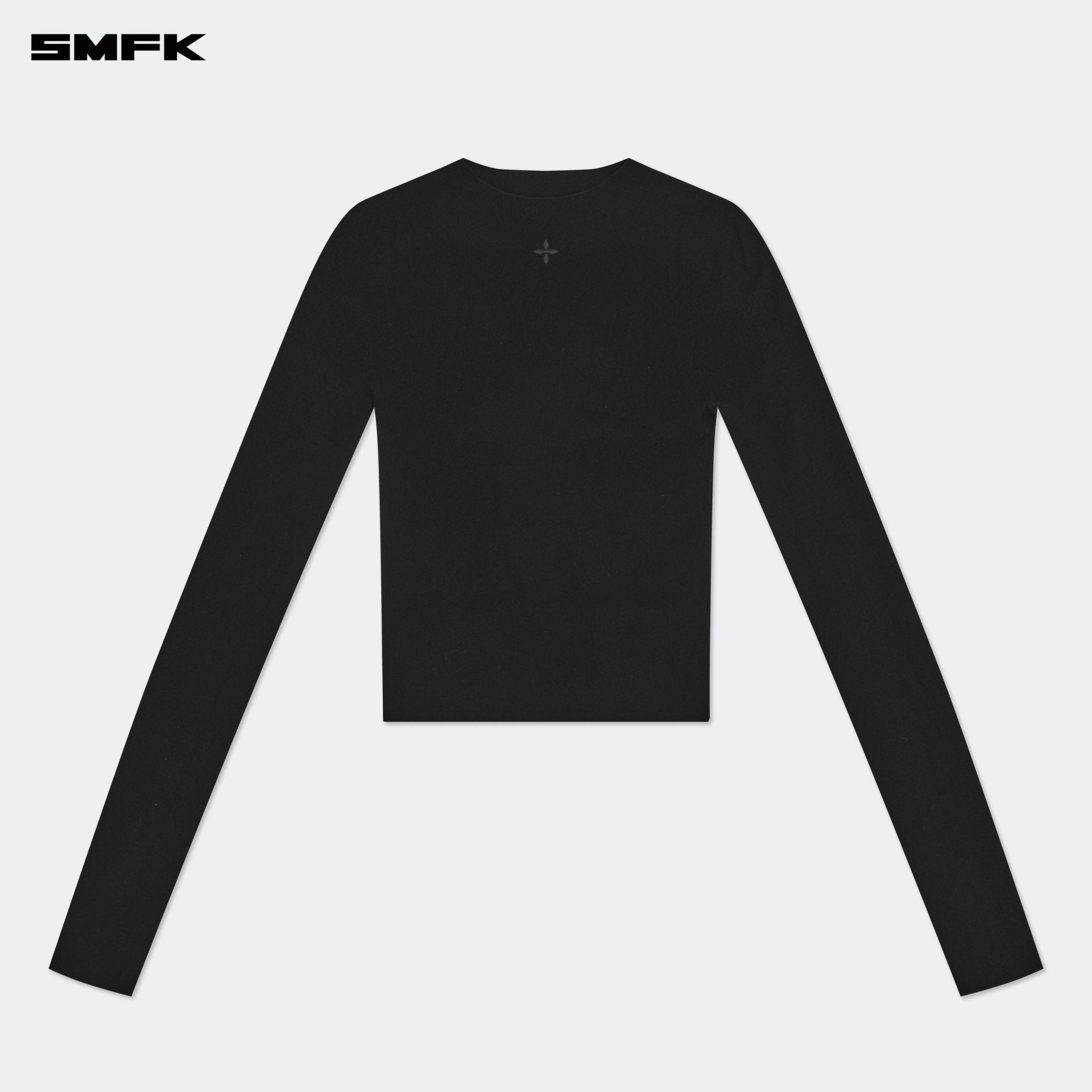 SMFK Compass Hug Turtleneck Knit Sweatshirt In Black | MADAX