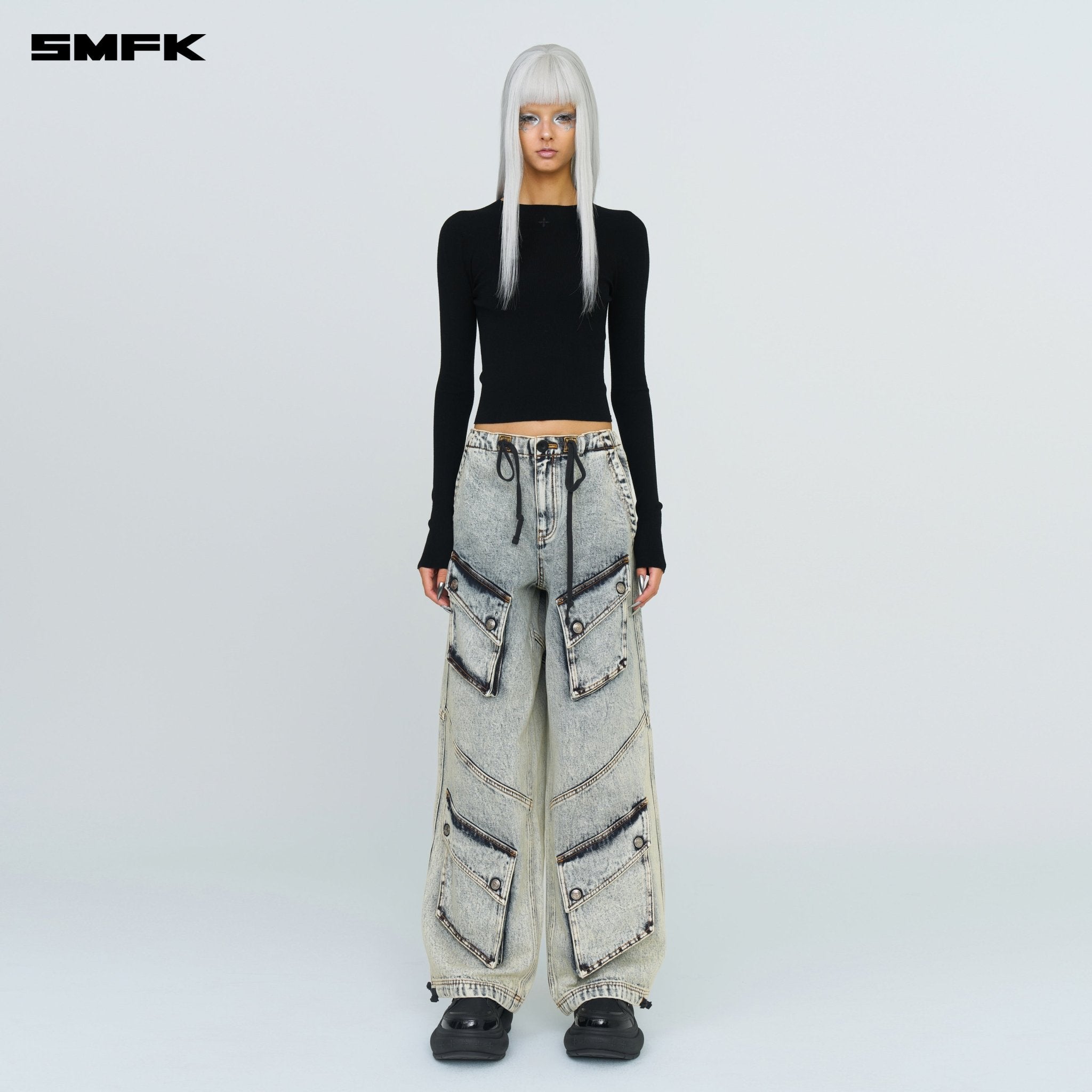 SMFK Compass Hug Turtleneck Knit Sweatshirt In Black | MADAX