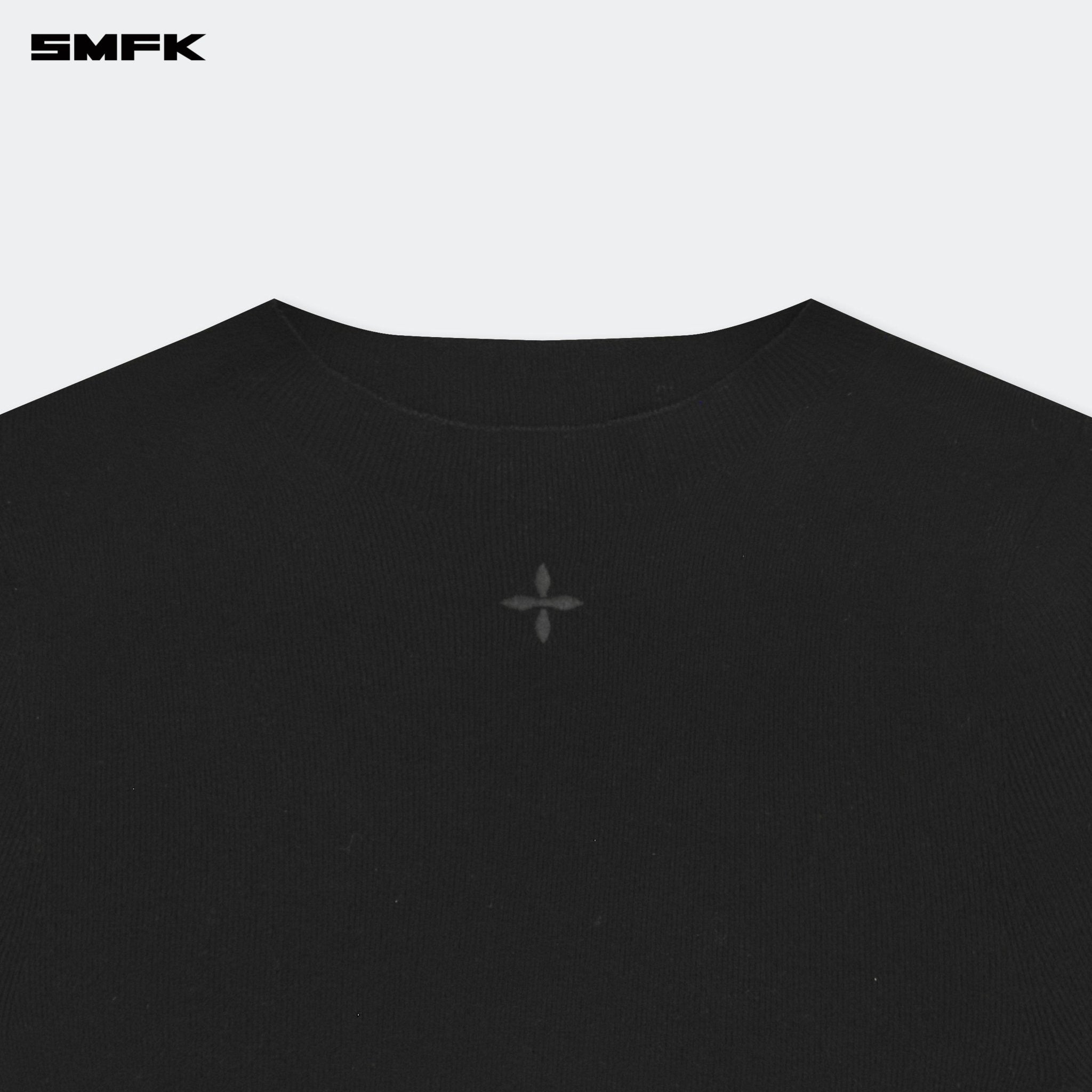 SMFK Compass Hug Turtleneck Knit Sweatshirt In Black | MADAX