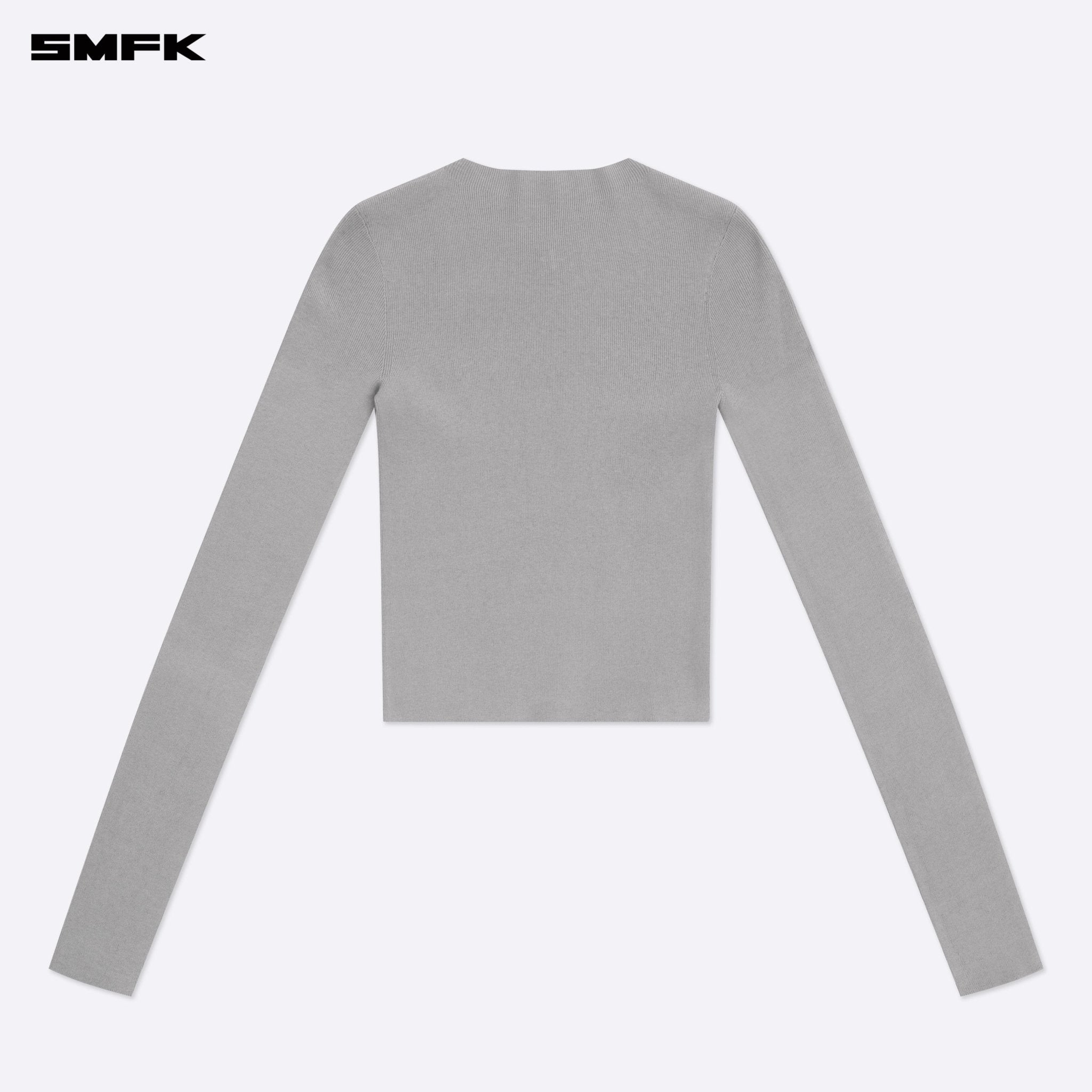 SMFK Compass Hug Turtleneck Knit Sweatshirt In Gray | MADAX