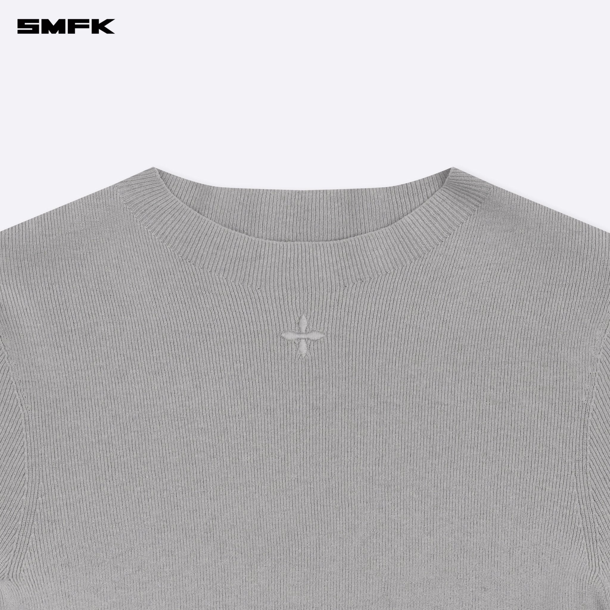 SMFK Compass Hug Turtleneck Knit Sweatshirt In Gray | MADAX