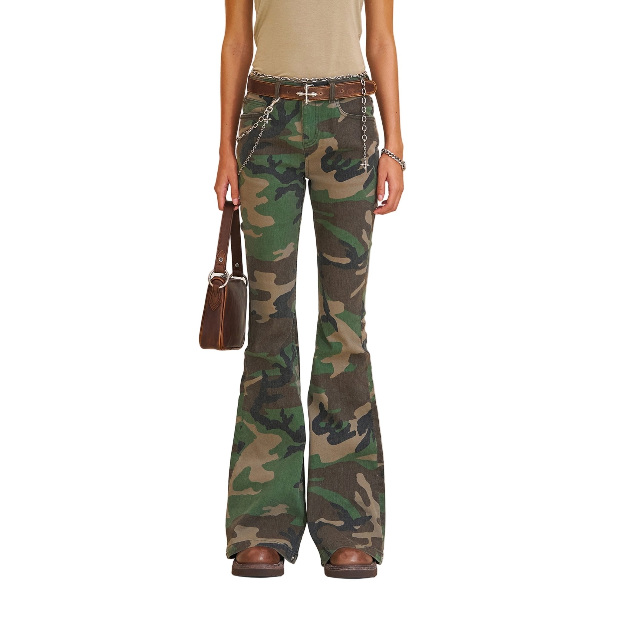 SMFK Compass Hurricane Denim Pants In Army Green Camouflage | MADAX