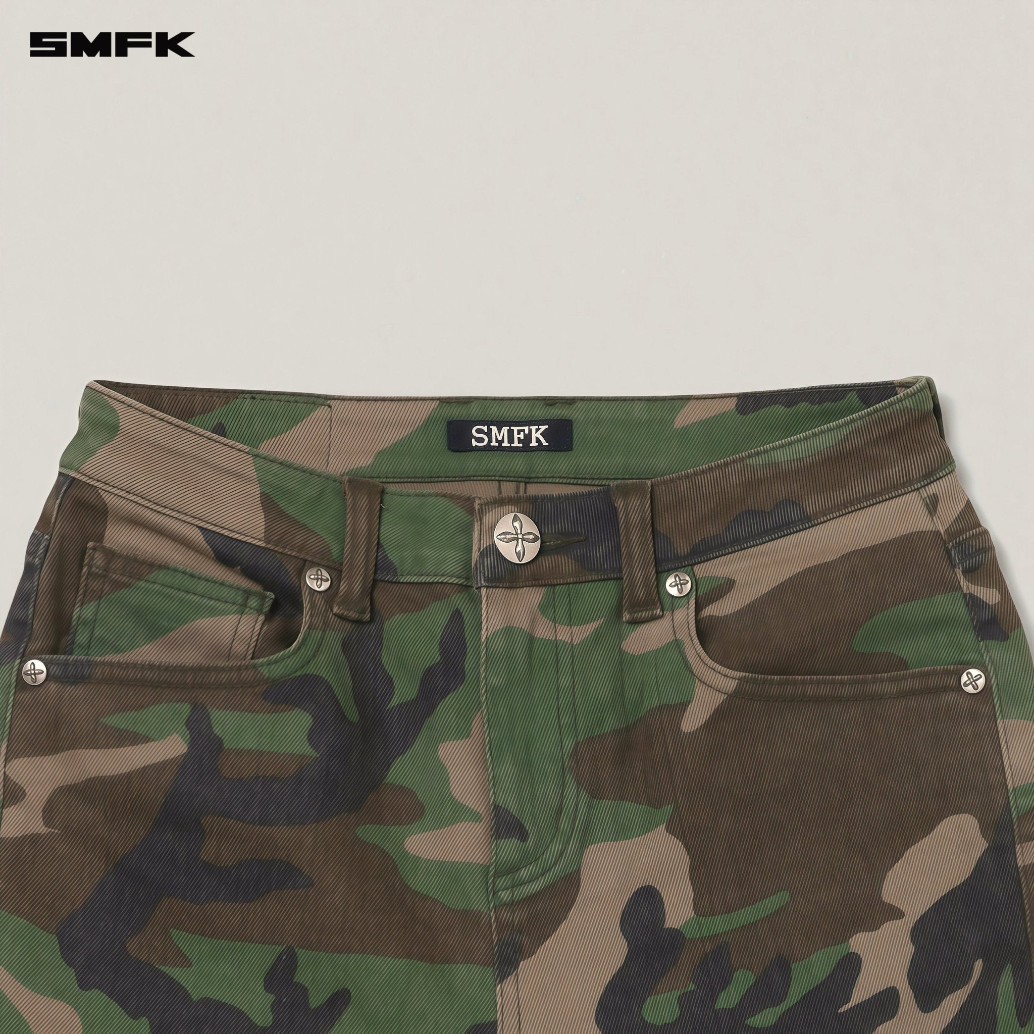 SMFK Compass Hurricane Denim Pants In Army Green Camouflage | MADAX