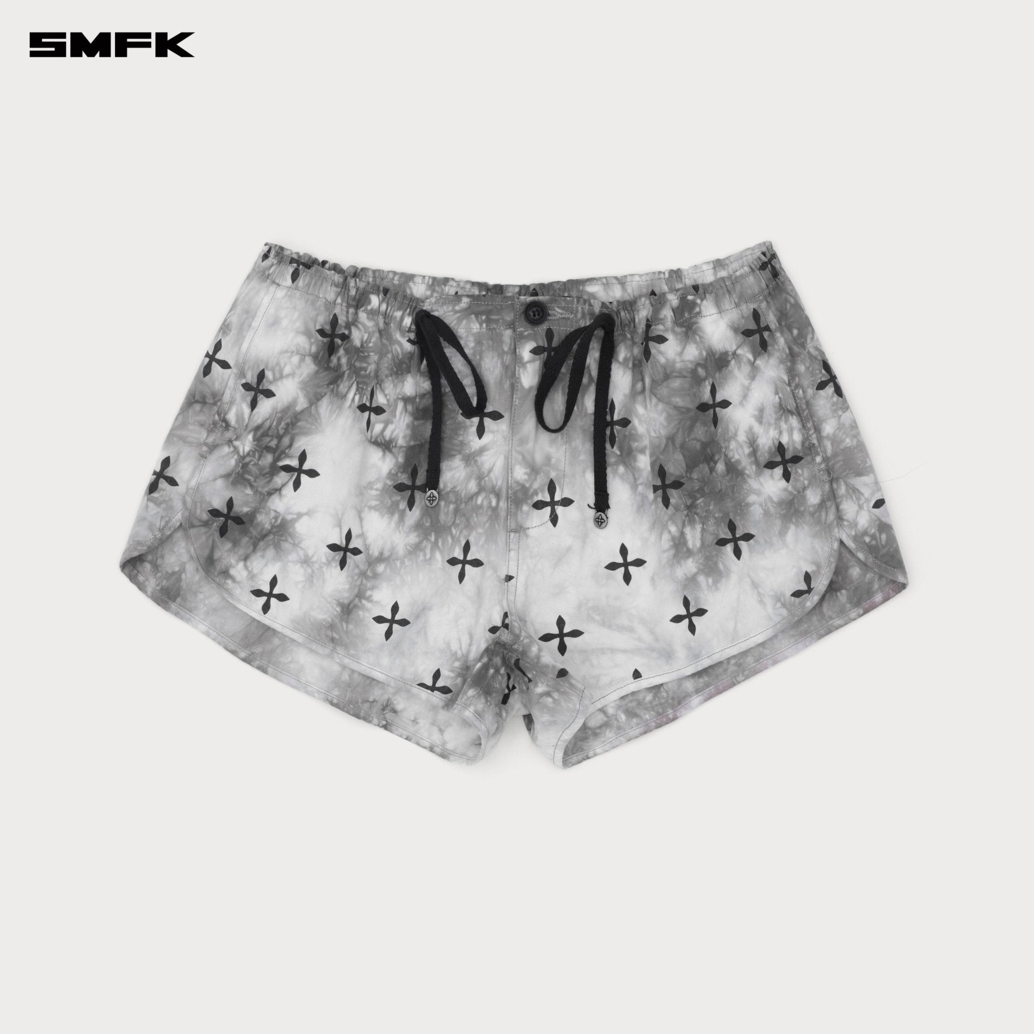 SMFK Compass Ink Garden Hand - Dyed Paratrooper Shorts In Black and White | MADAX