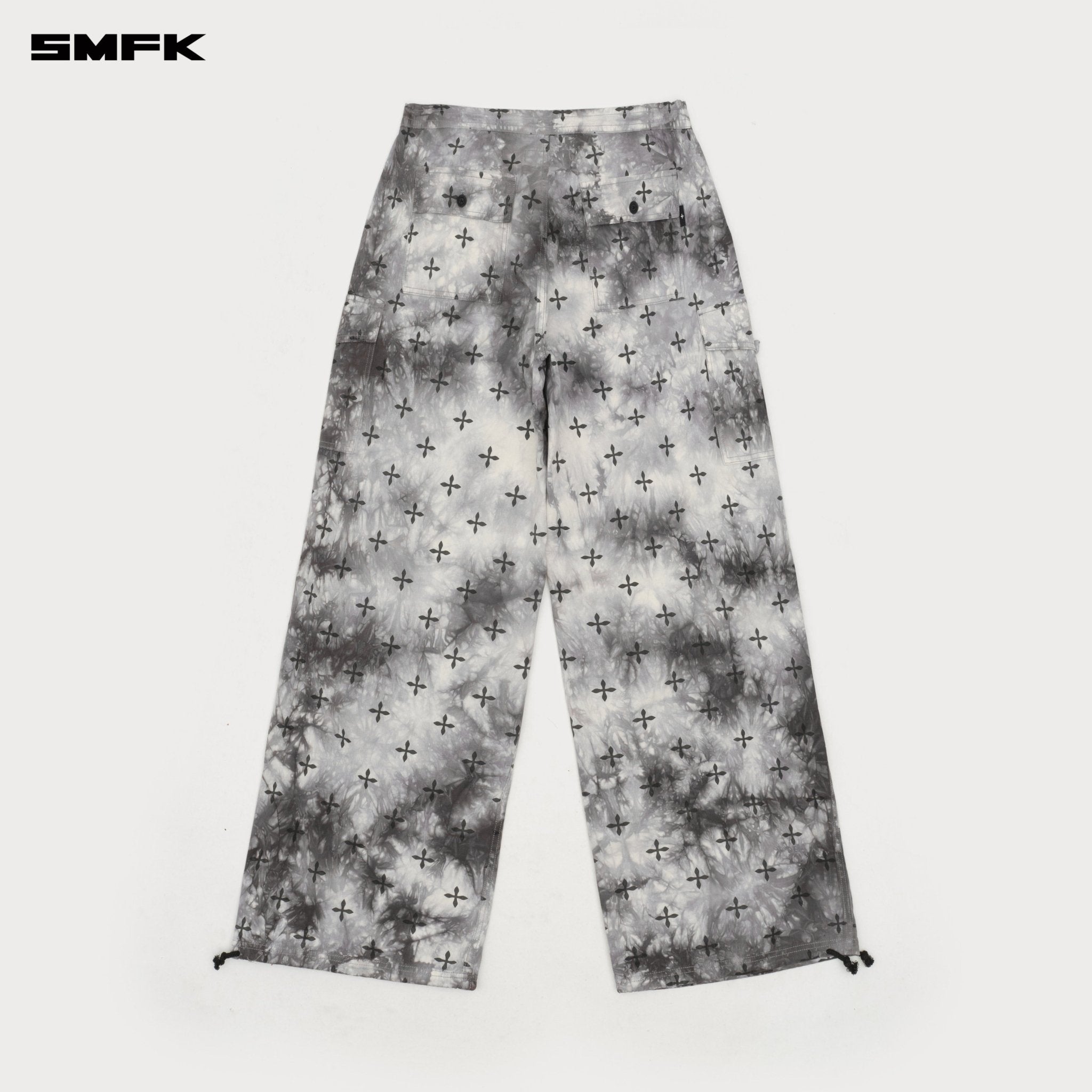 SMFK Compass Ink Garden Tie - Dye Hunting Paratrooper Pants In Black and White | MADAX