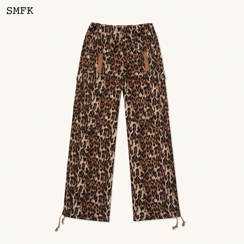 SMFK Compass Leopard Satin Vintage Paratrooper Pants | MADA IN CHINA