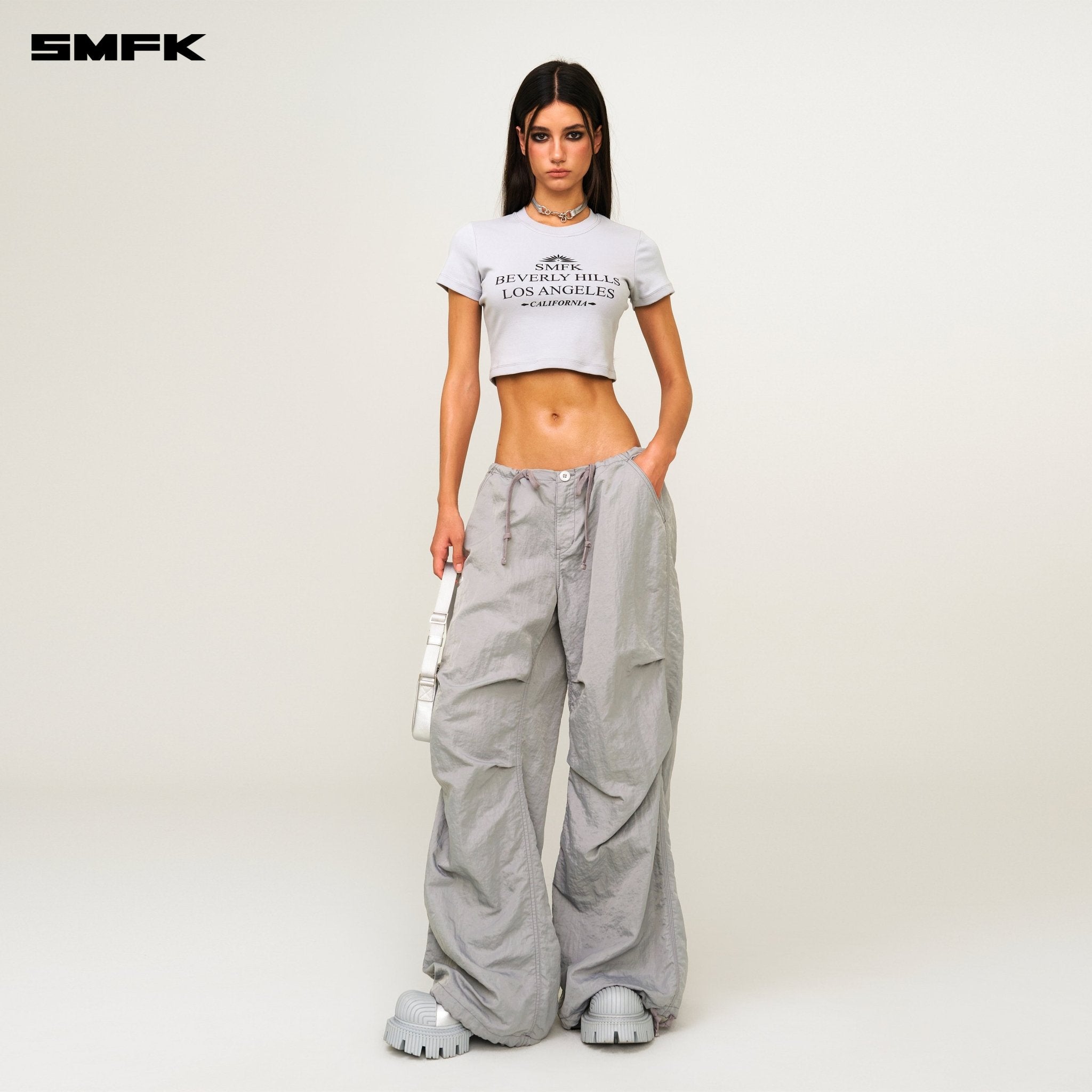 SMFK Compass Lightning Overalls Pants In Gray | MADAX