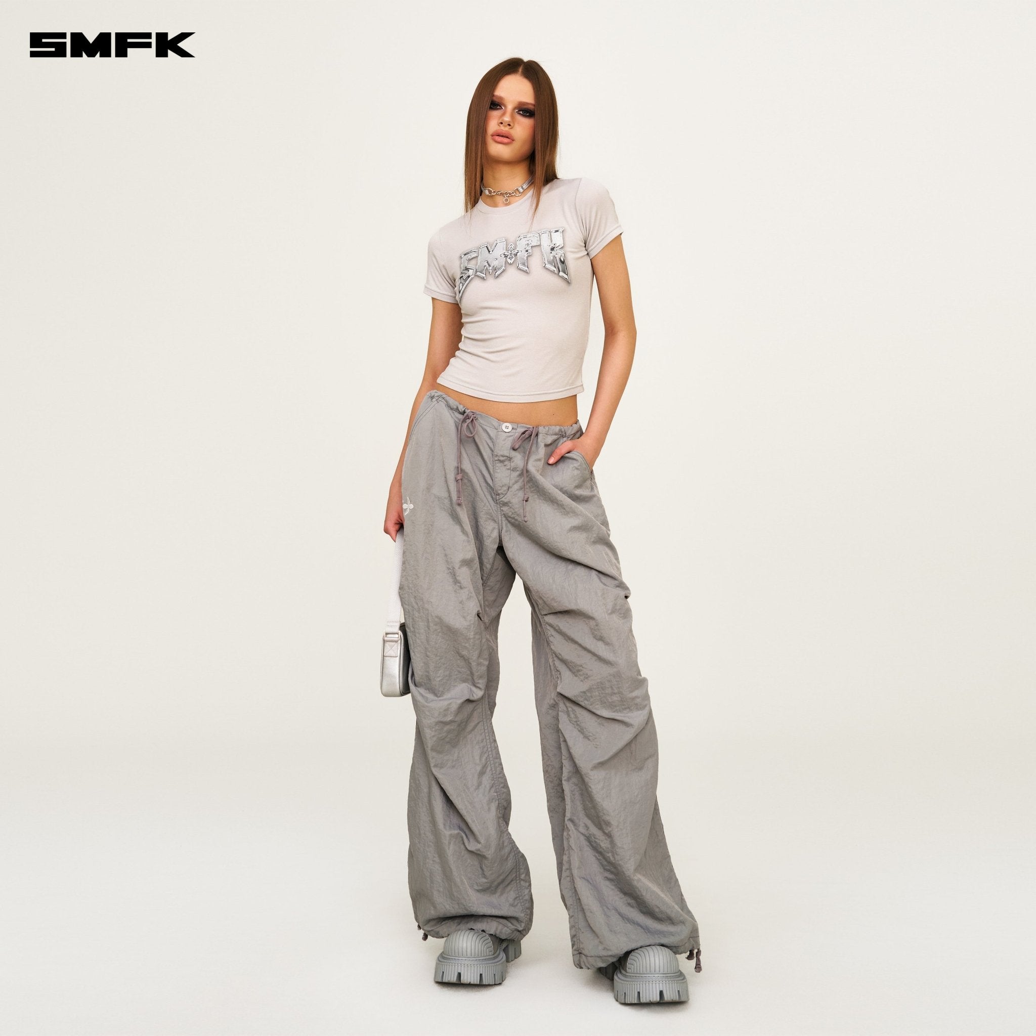 SMFK Compass Lightning Overalls Pants In Gray | MADAX
