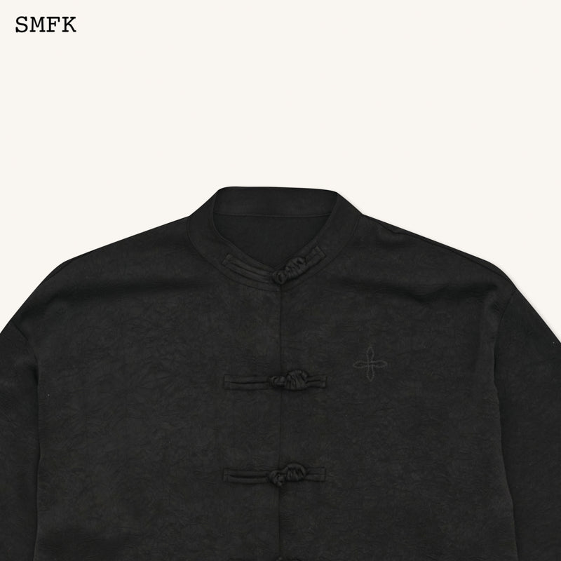 SMFK Compass Mandarin Front Satin Shirt | MADA IN CHINA