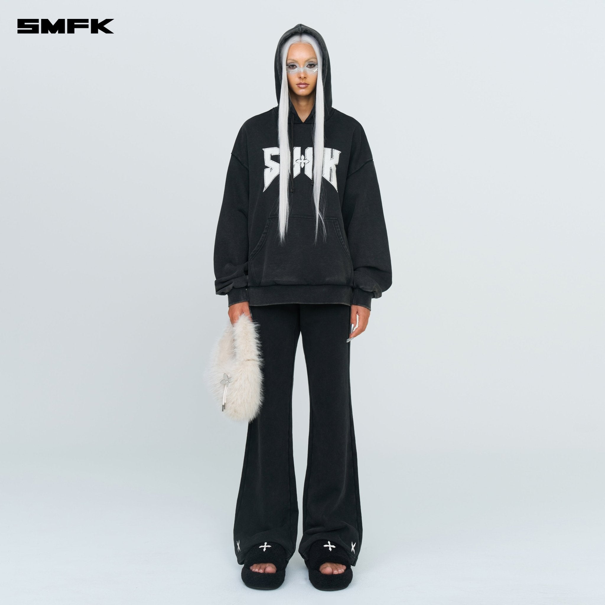 SMFK Compass Metal Rock Loose Hoodie Black | MADAX