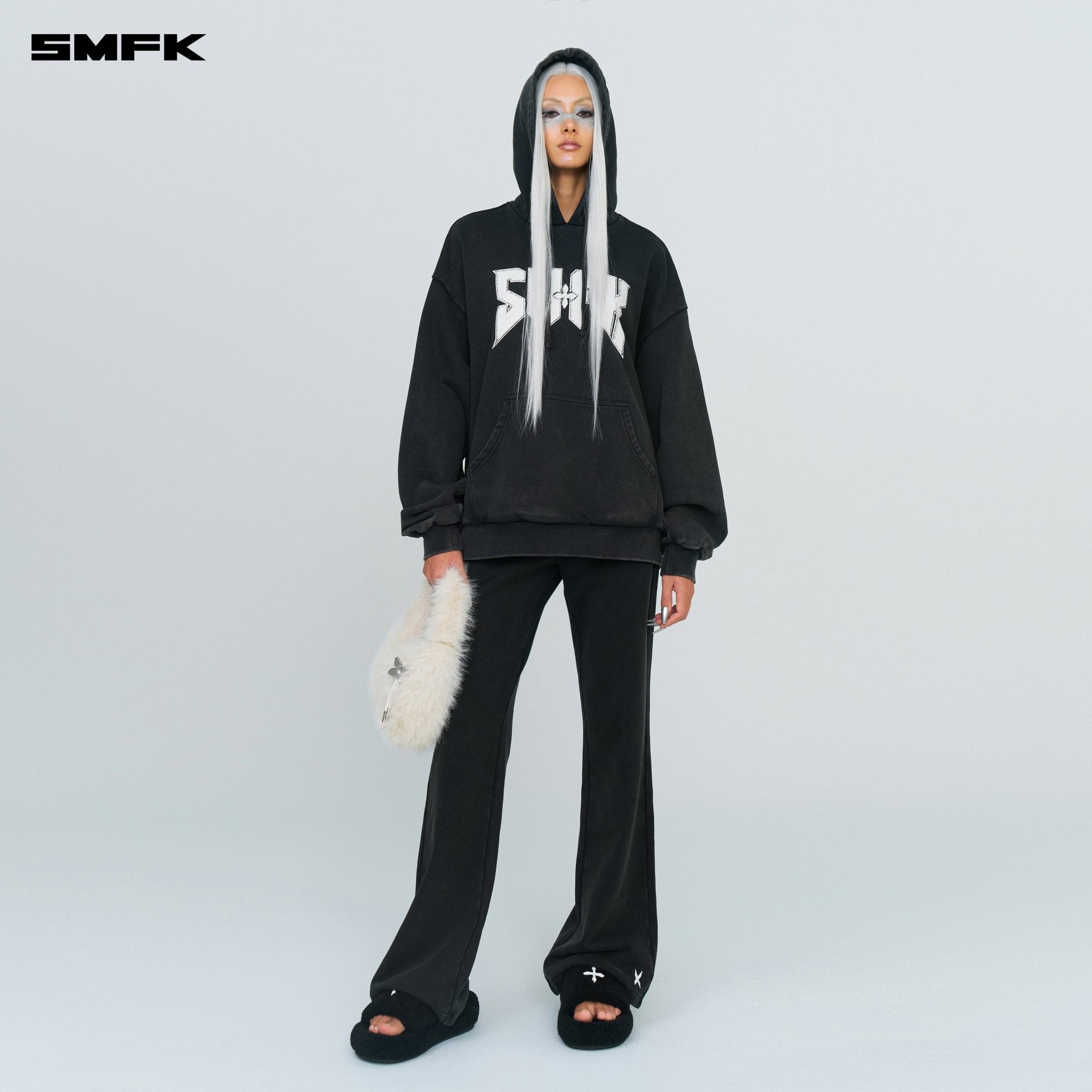 SMFK Compass Metal Rock Loose Hoodie Black | MADAX