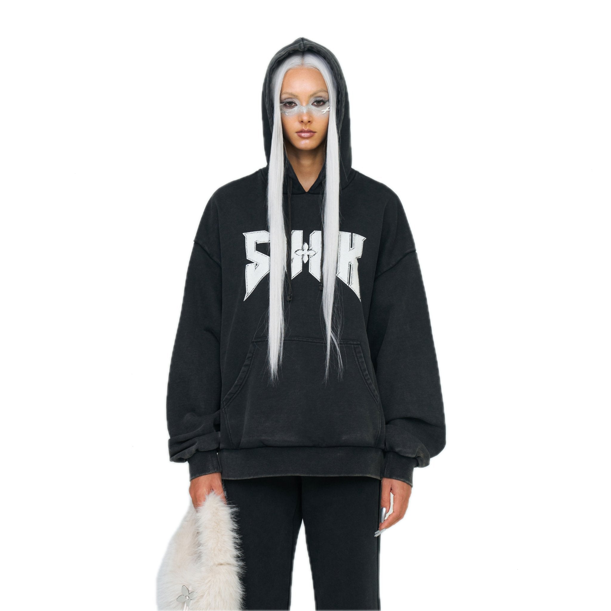 SMFK Compass Metal Rock Loose Hoodie Black | MADAX