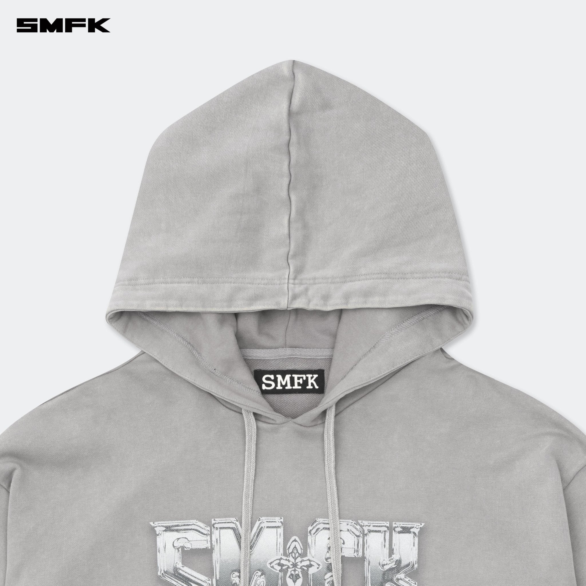 SMFK Compass Metal Rock Loose Hoodie Gray | MADAX