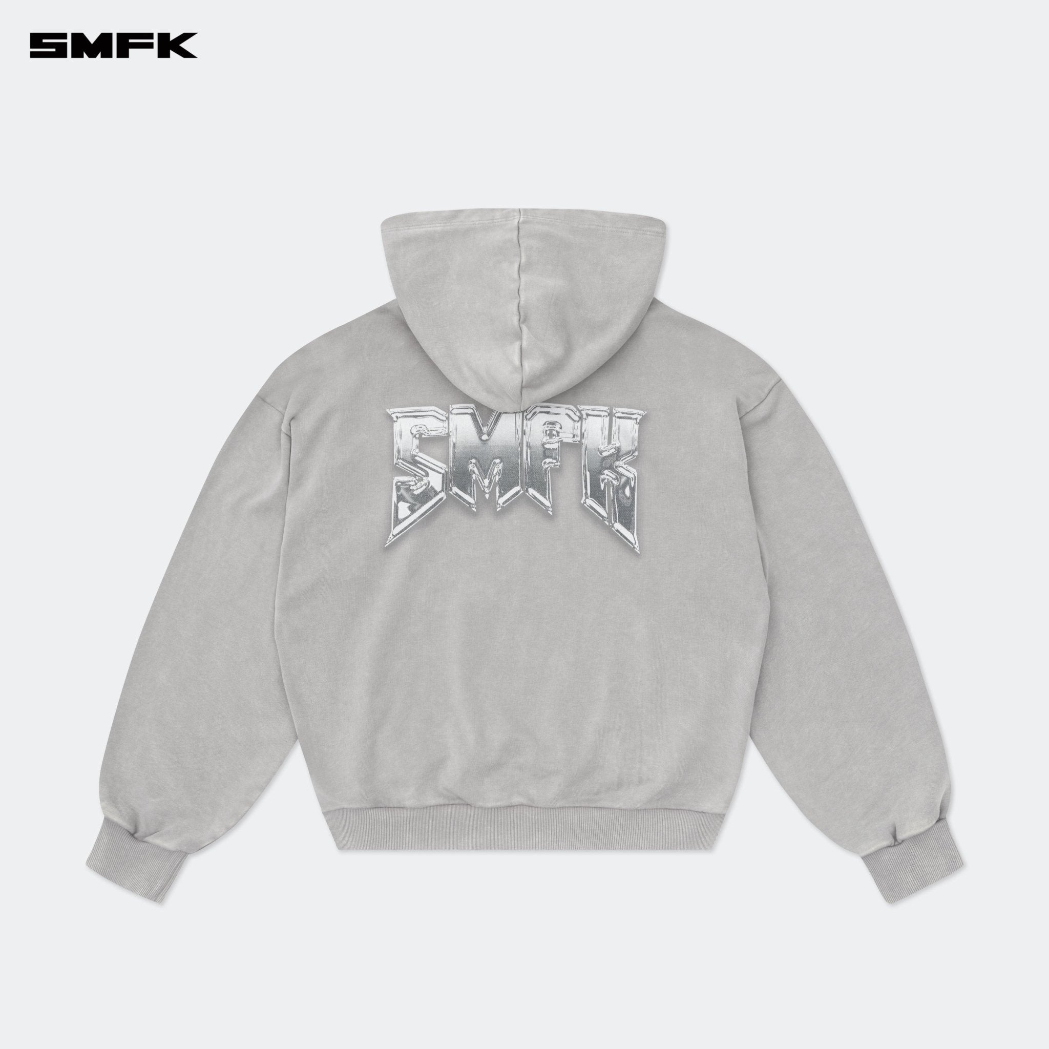 SMFK Compass Metal Rock Loose Hoodie Gray | MADAX