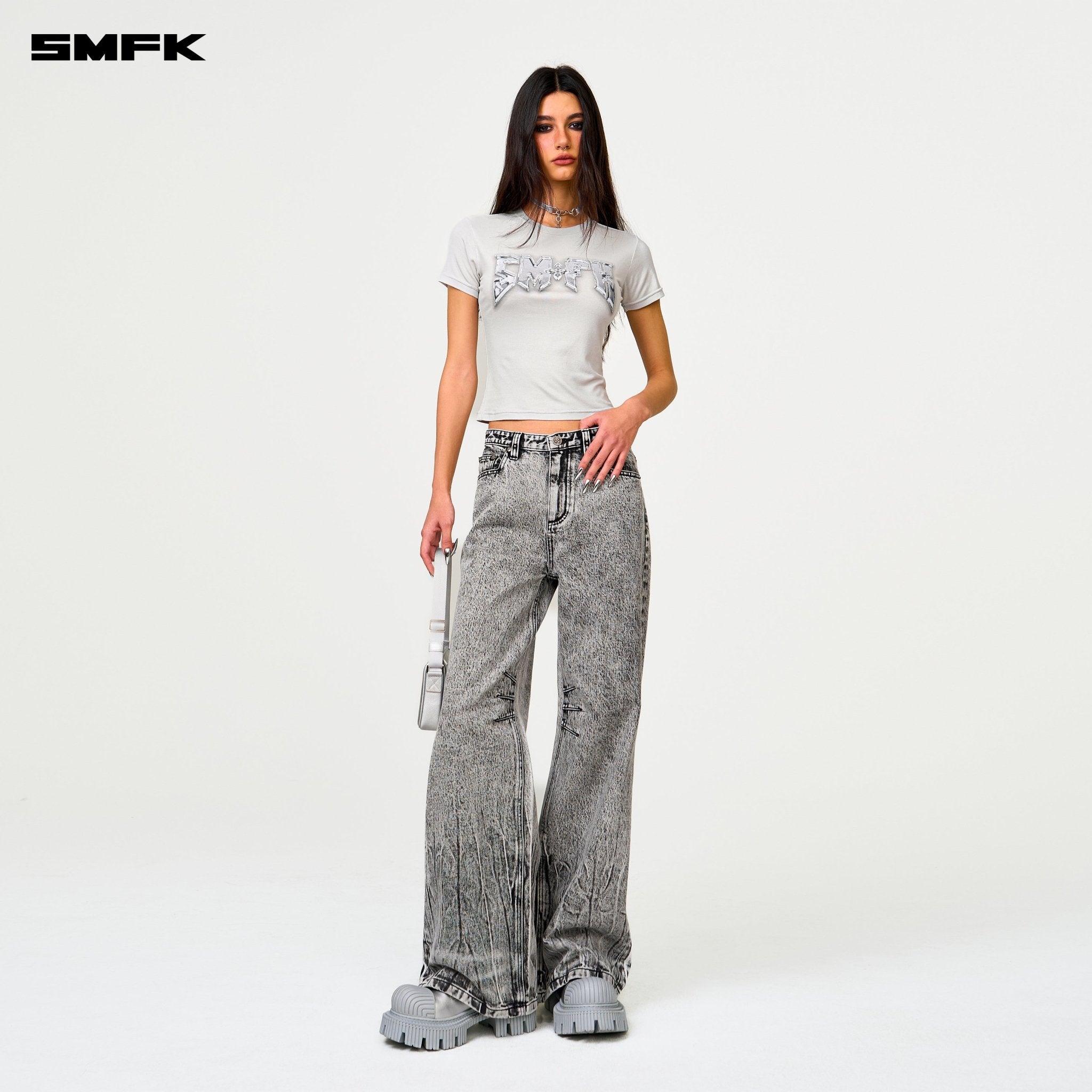 SMFK Compass Metal Rock Slim - Fit Tee In Gray | MADAX