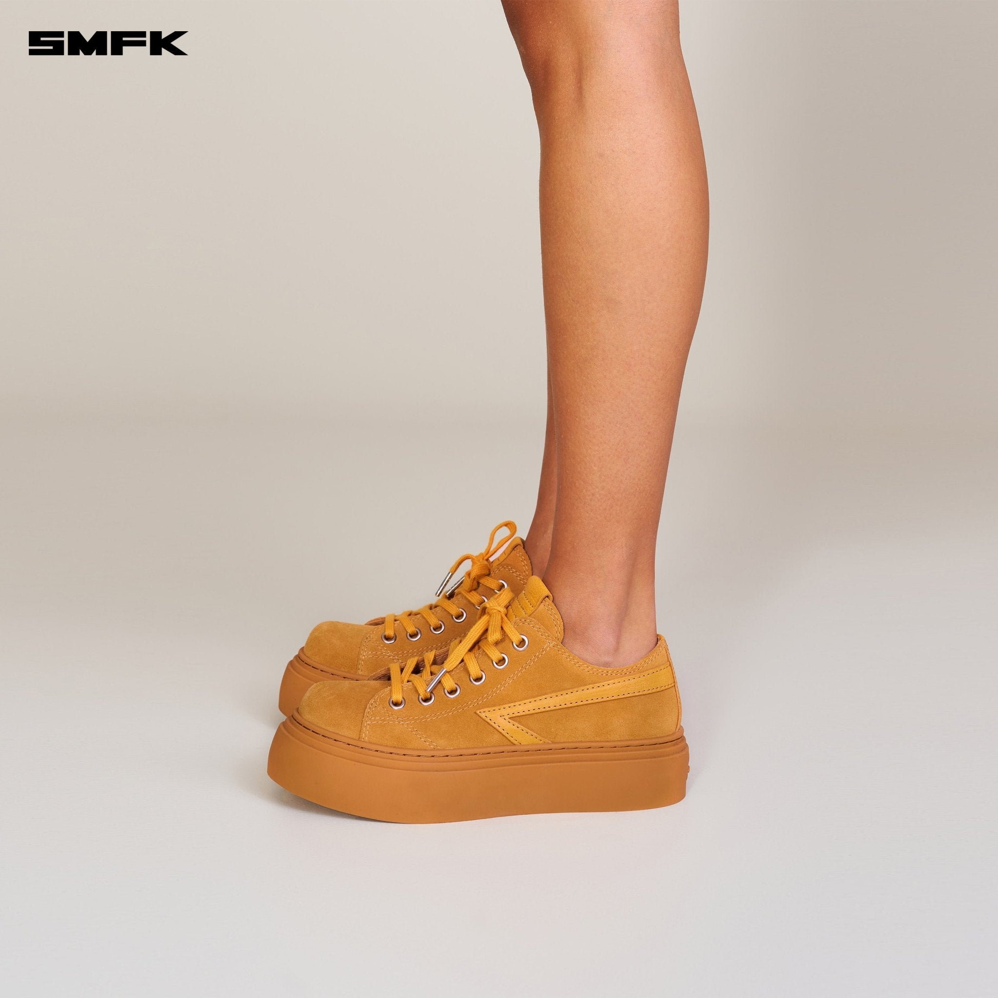SMFK Compass Meteor Suede Leather Sneakers In Ginger | MADAX