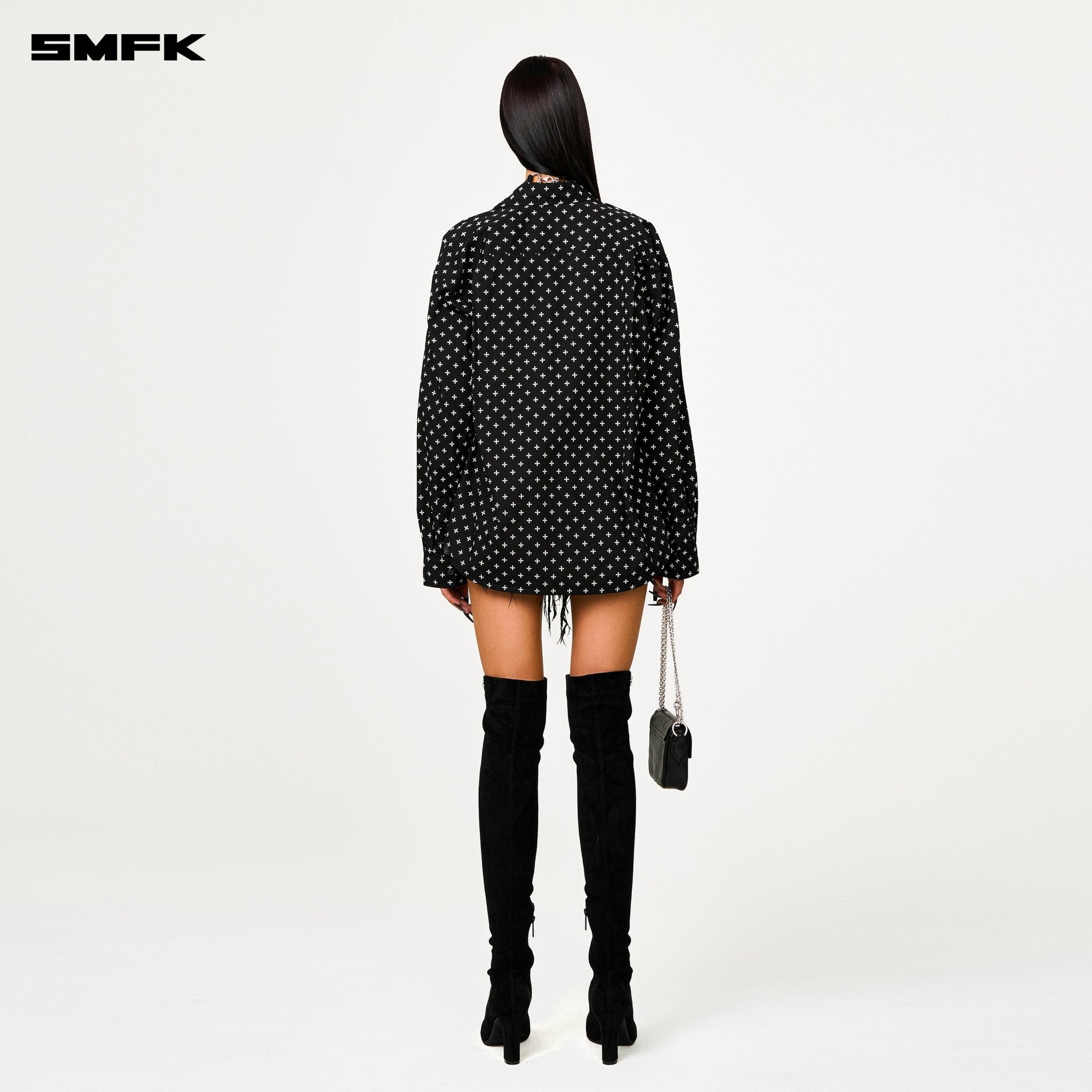 SMFK Compass Mini Garden Oversize Shirt In Black | MADAX