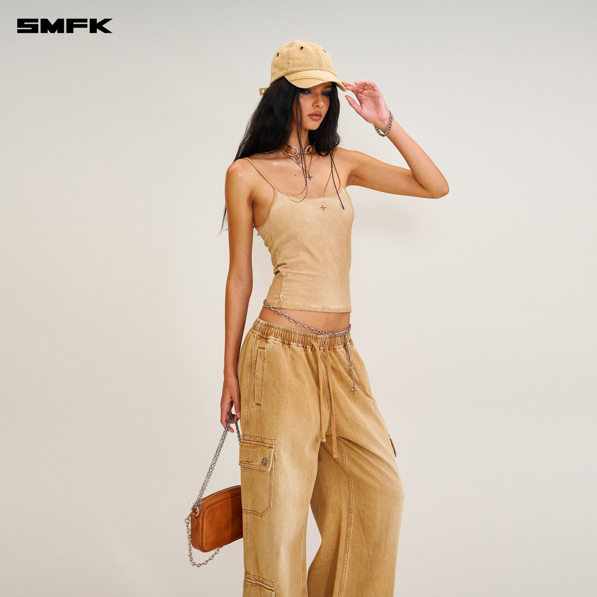 SMFK Compass Mirage Denim Cap In Grassland Khaki | MADAX