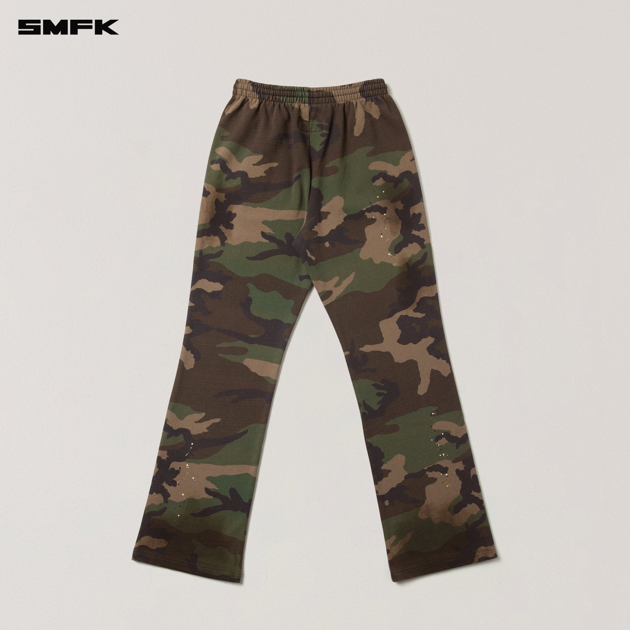 SMFK Compass Mode Camo Straight Sports Pants In Army Green Camouflage | MADAX