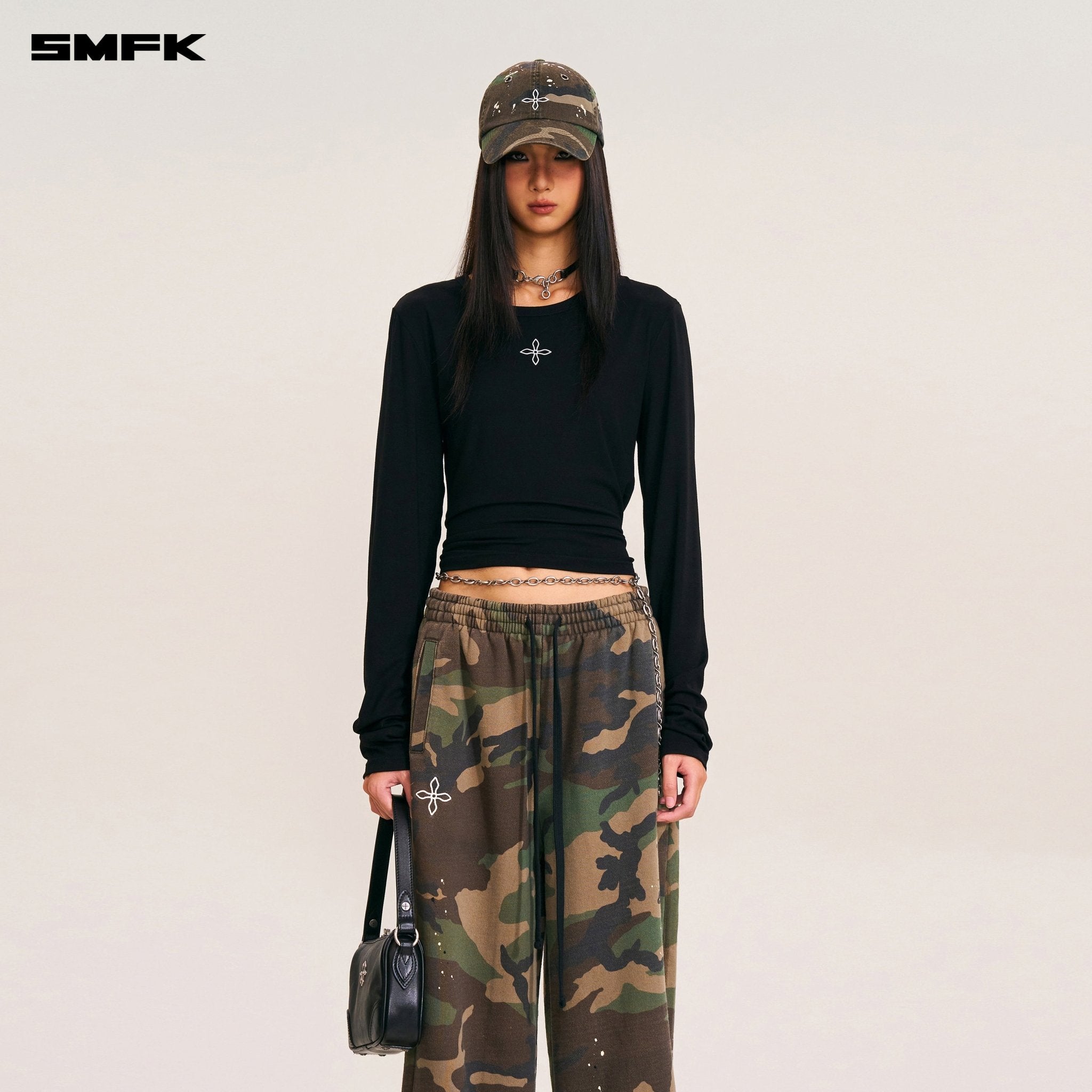 SMFK Compass Mode Camo Tower Sports Pants In Army Green Camouflage | MADAX