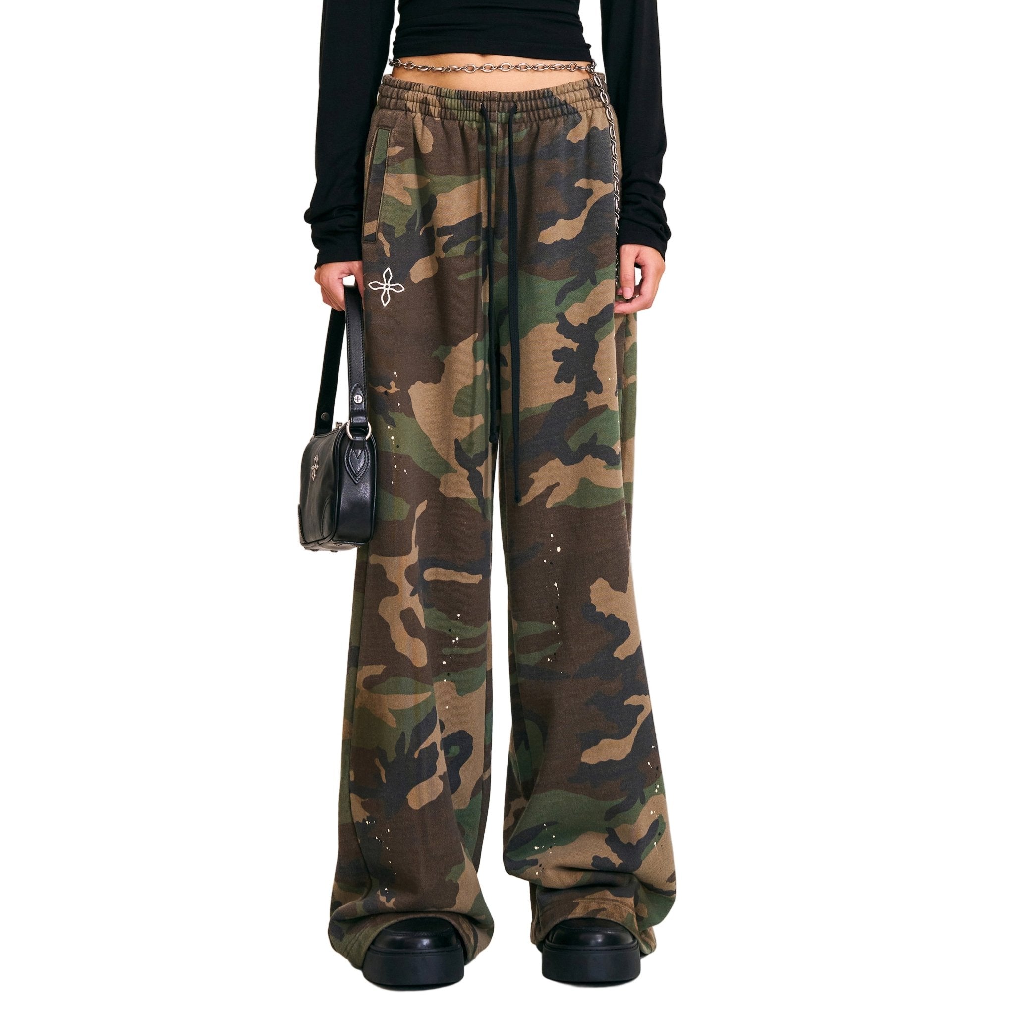 SMFK Compass Mode Camo Tower Sports Pants In Army Green Camouflage | MADAX