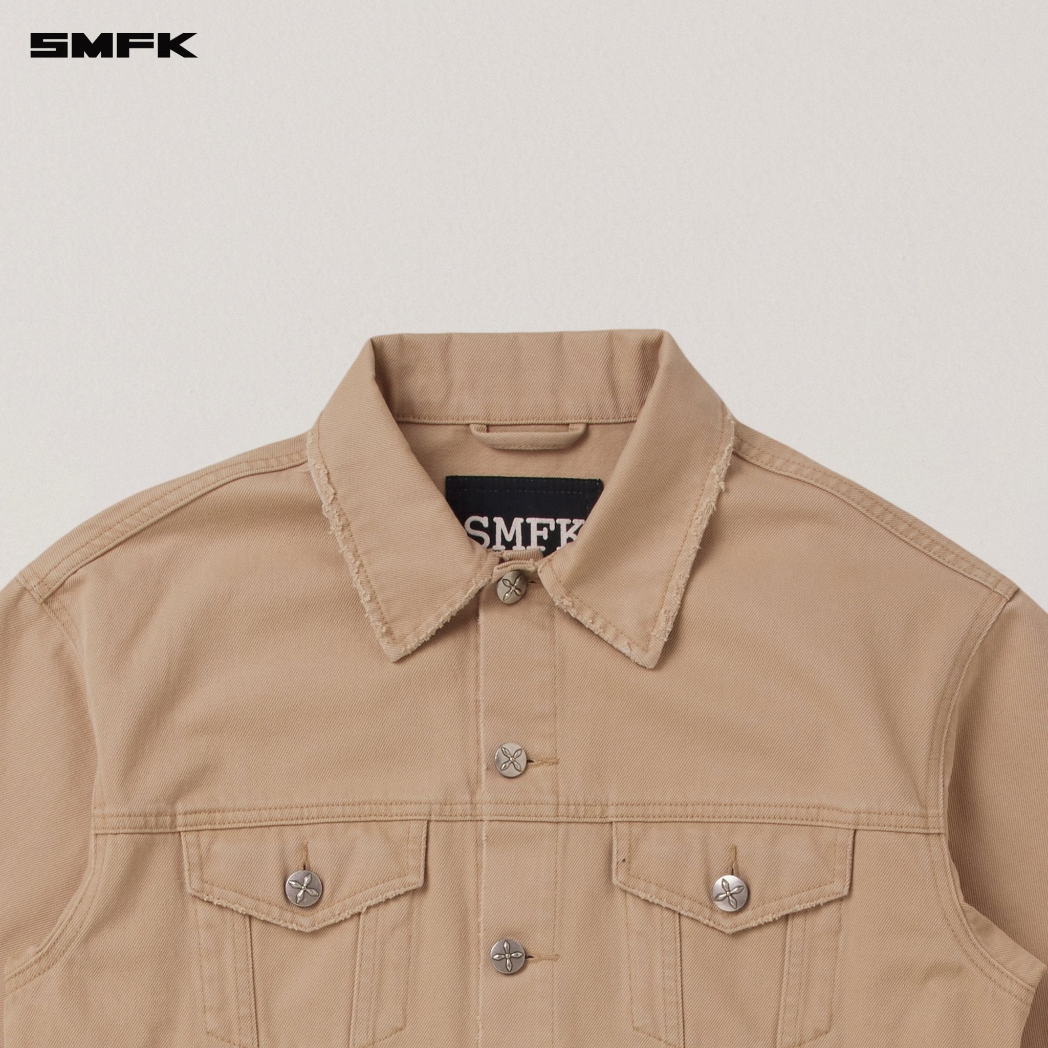 SMFK Compass Mode Denim Jacket In Sand | MADAX