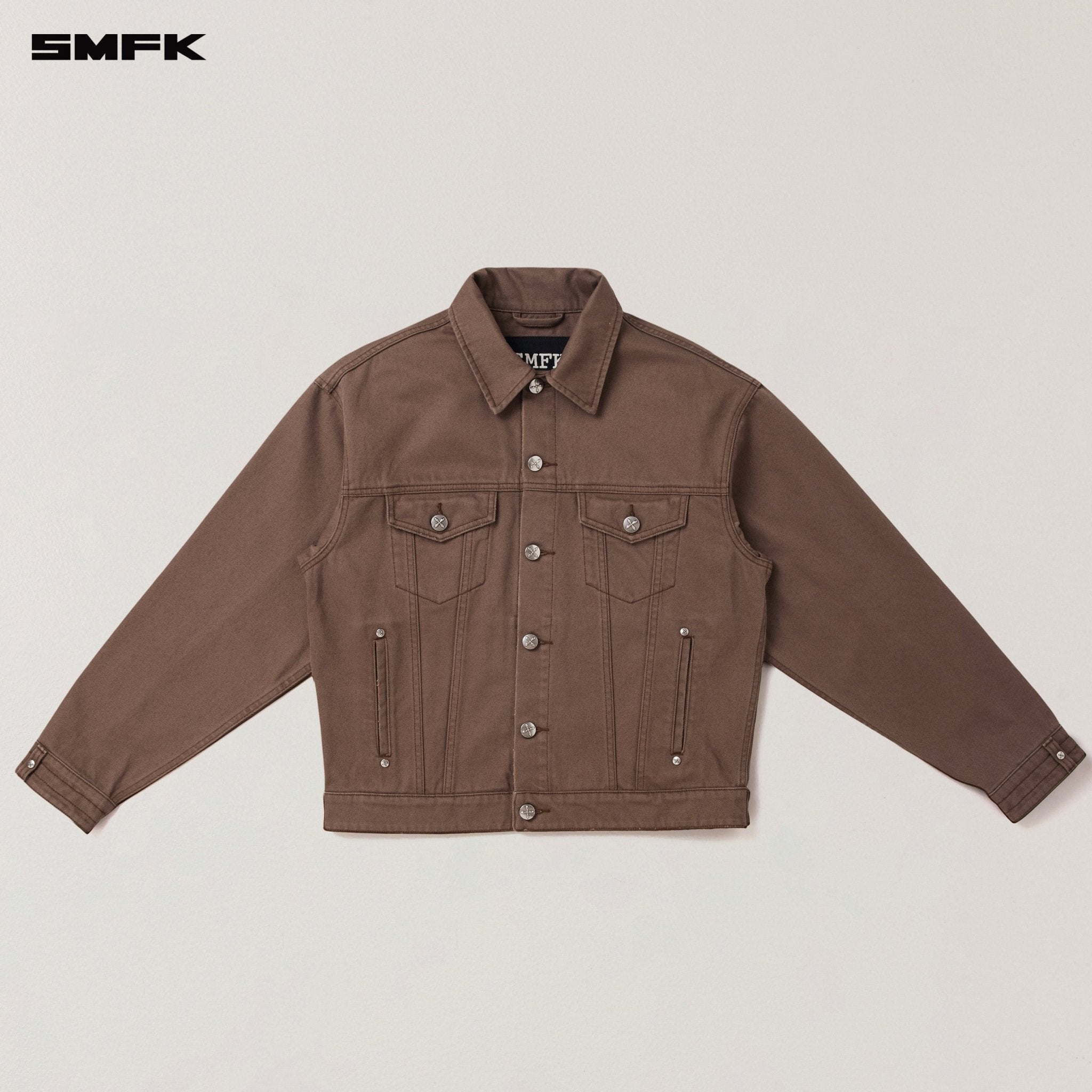 SMFK Compass Mode Denim Jacket In Wild Horse Brown | MADAX