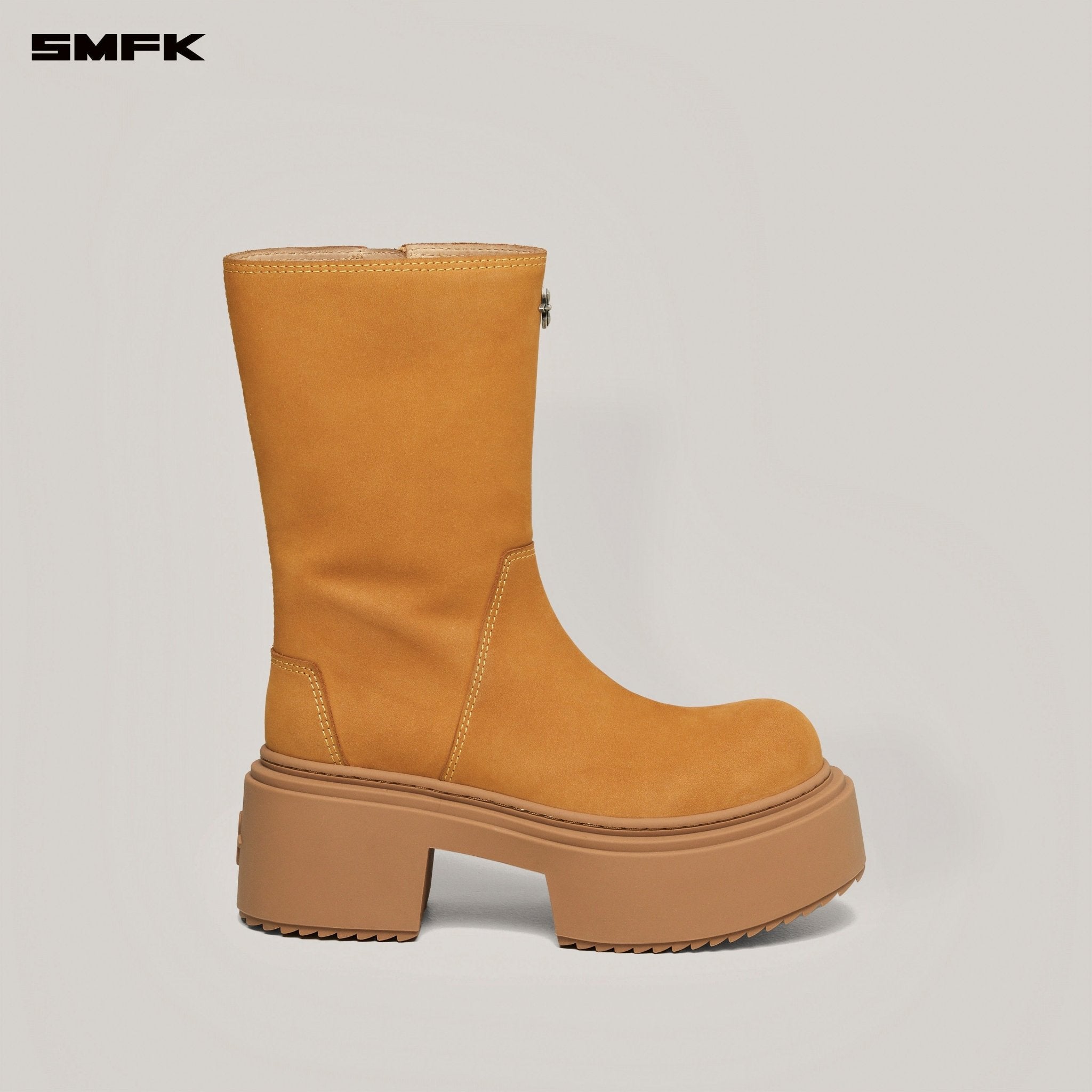 SMFK Compass Mode Leather Riding Boots In Ginger | MADAX