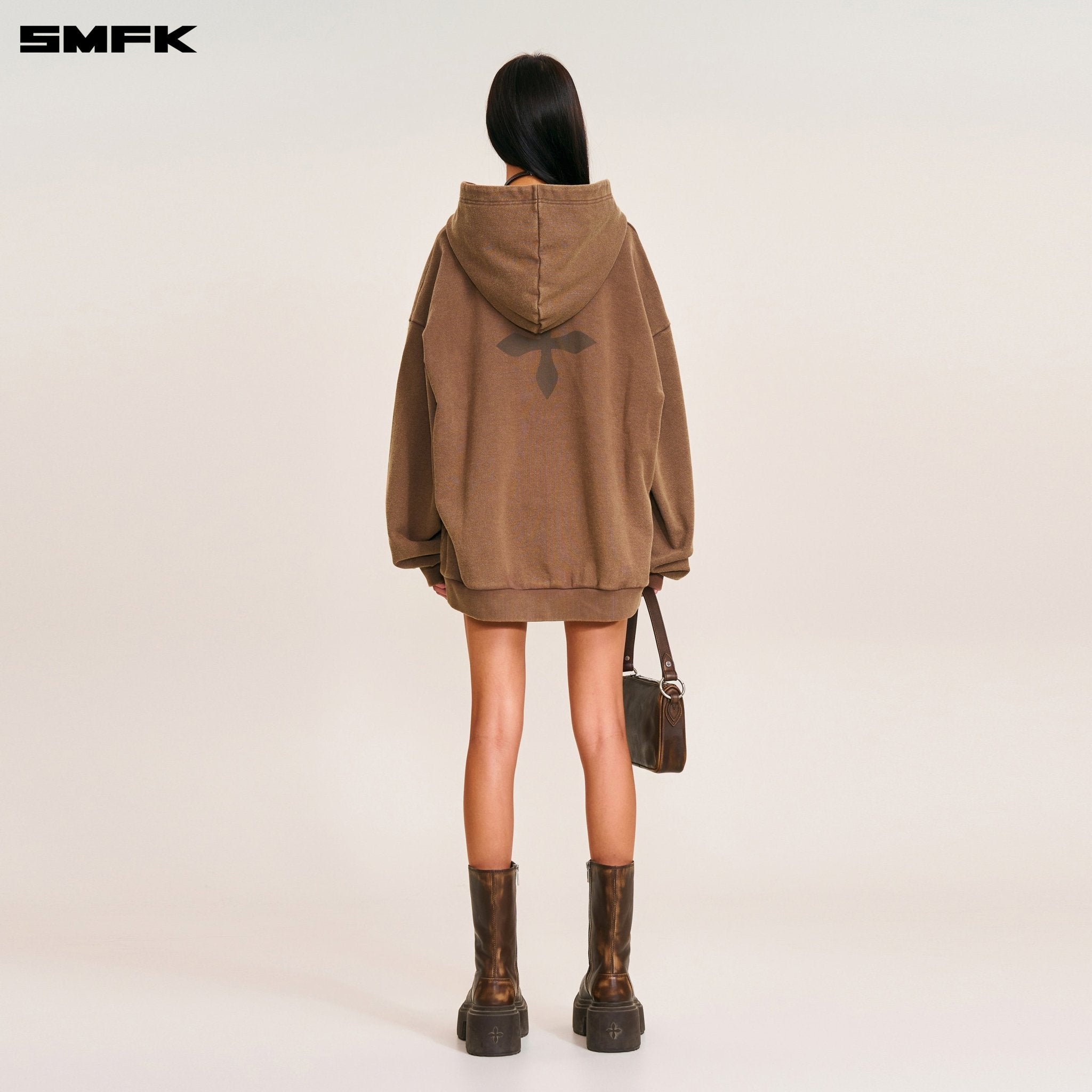 SMFK Compass Mode Loose Hoodie In Wild Horse Brown | MADAX