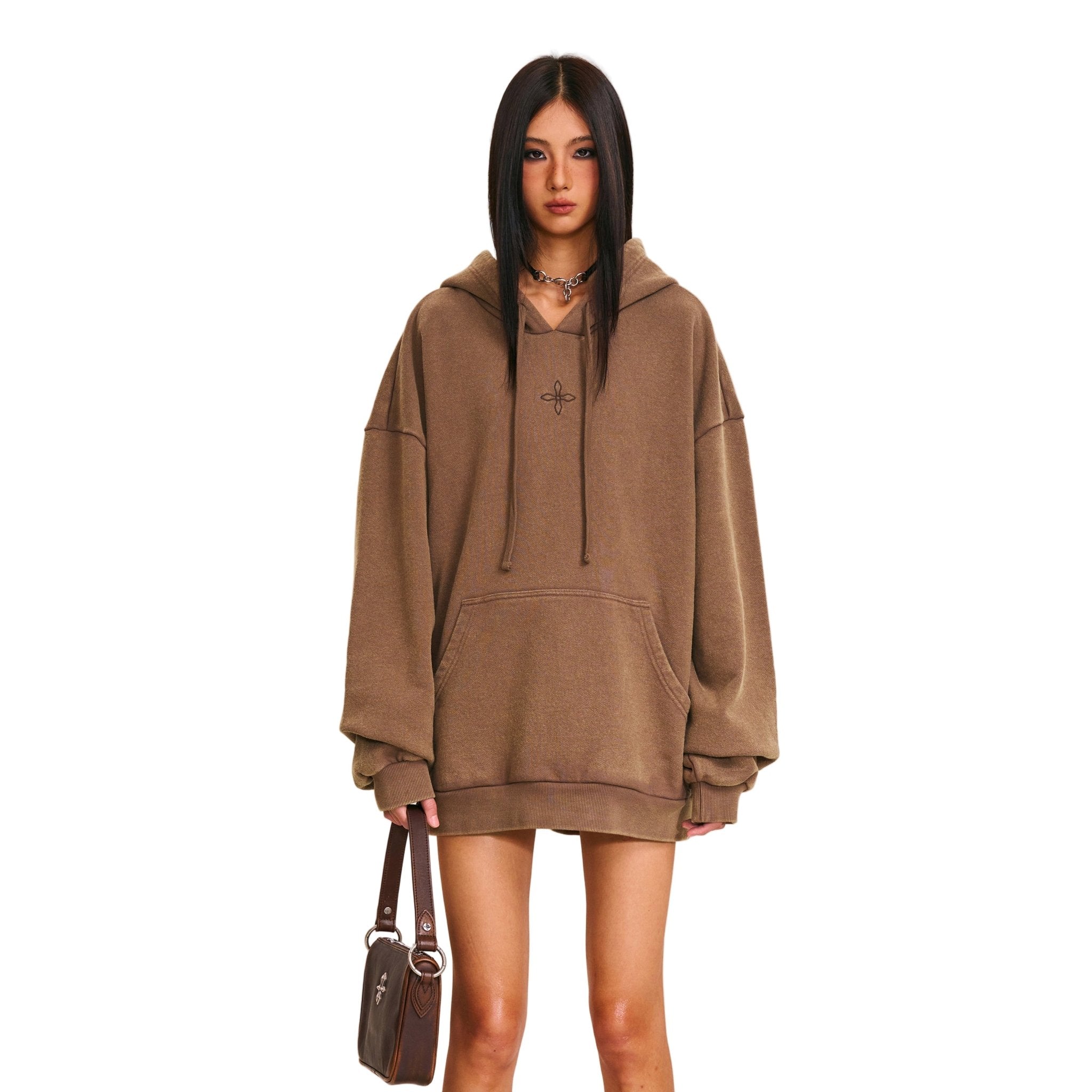 SMFK Compass Mode Loose Hoodie In Wild Horse Brown | MADAX
