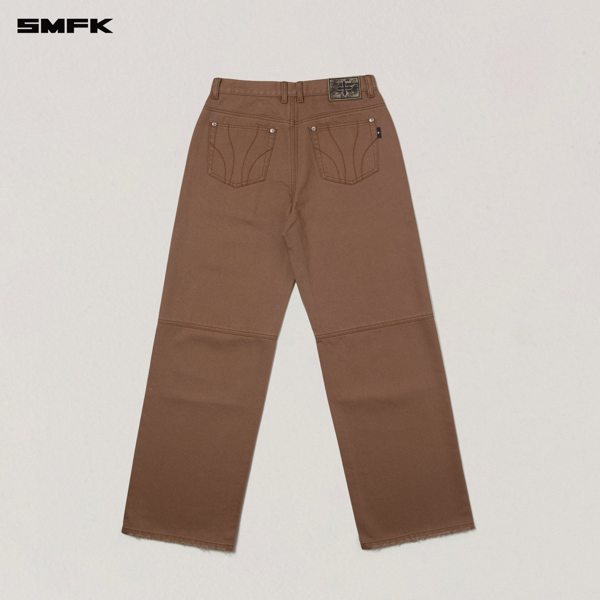 SMFK Compass Mode Loose Straight Demin Pants In Wild Horse Brown | MADAX
