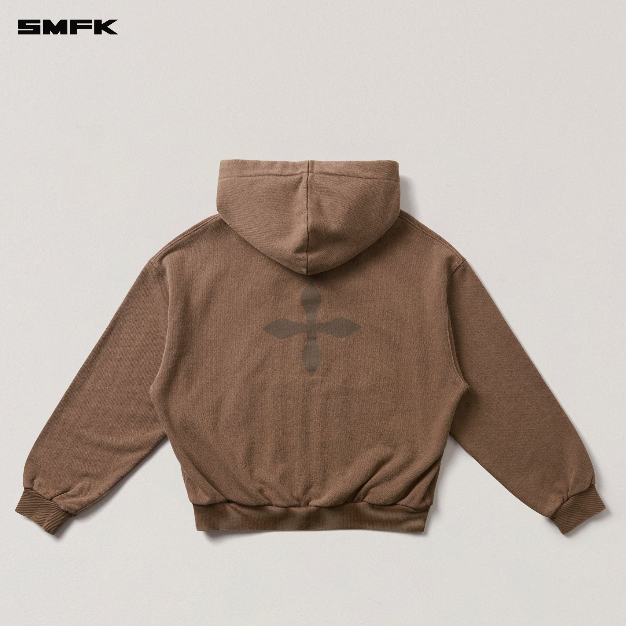 SMFK Compass Mode Loose Zip Hoodie in Wild Horse Brown | MADAX