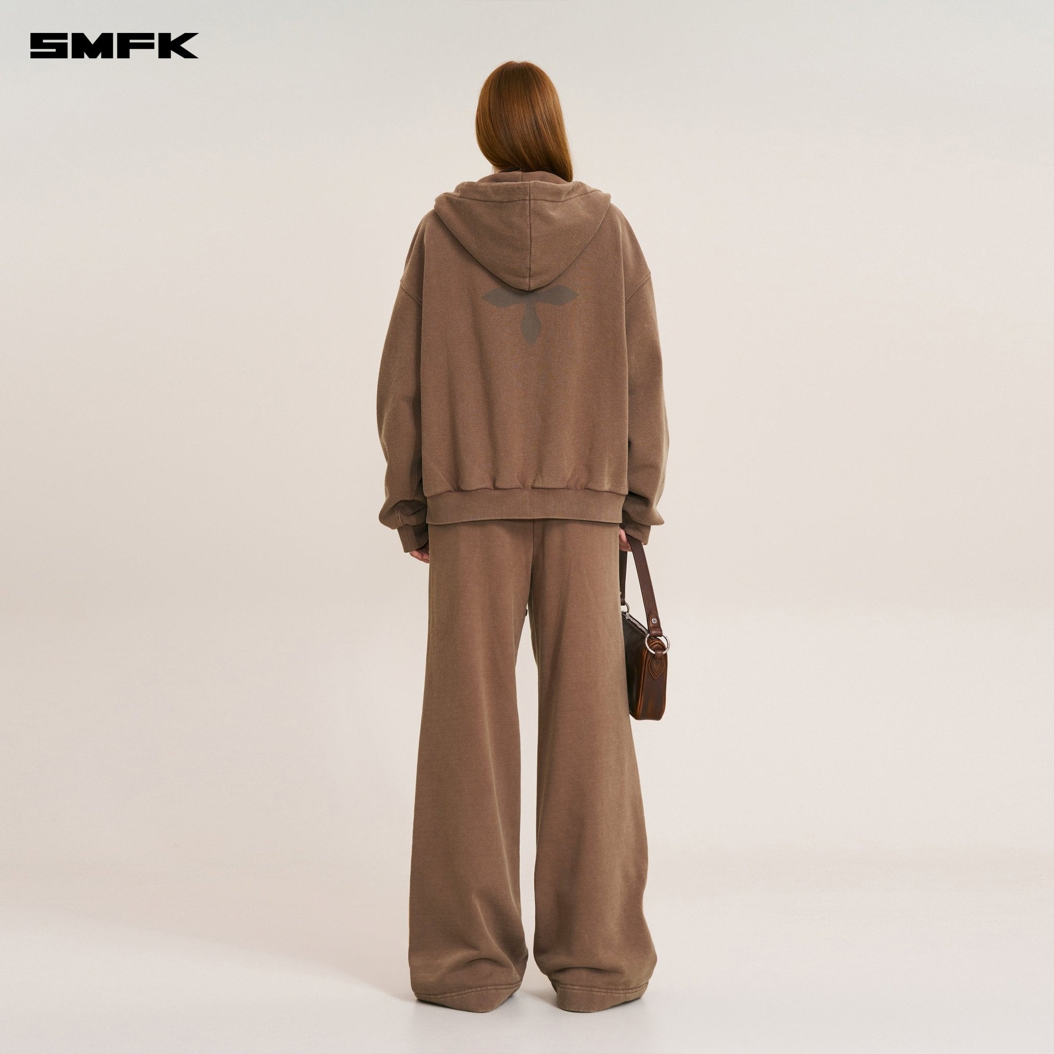SMFK Compass Mode Loose Zip Hoodie in Wild Horse Brown | MADAX