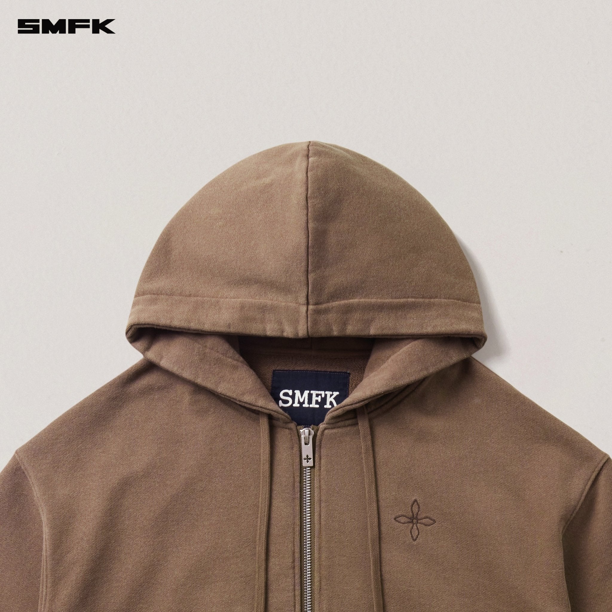 SMFK Compass Mode Loose Zip Hoodie in Wild Horse Brown | MADAX