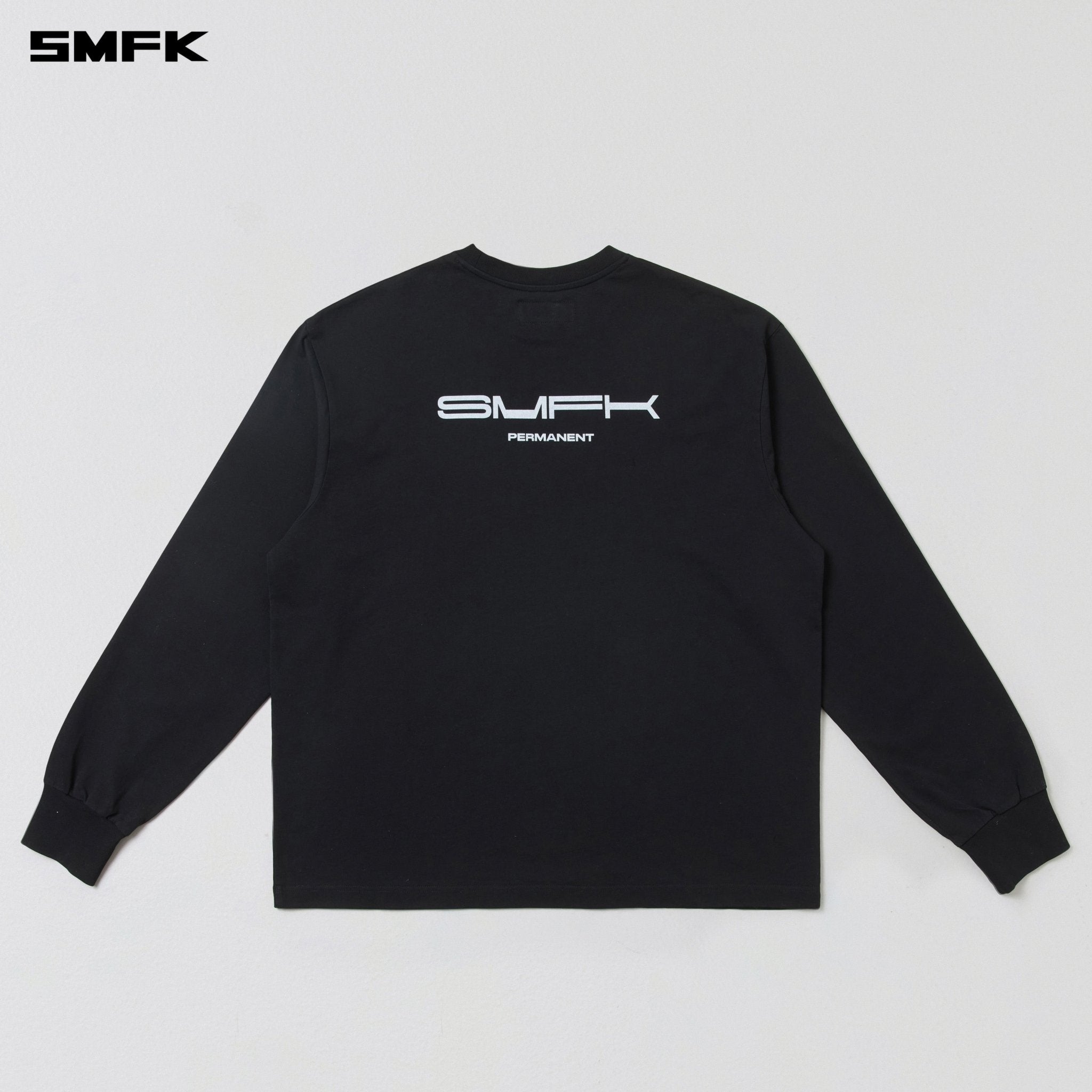 SMFK COMPASS MODE MASSIVE PULOVER - MAGNOLIA/COTTON WILD BLACK | MADAX