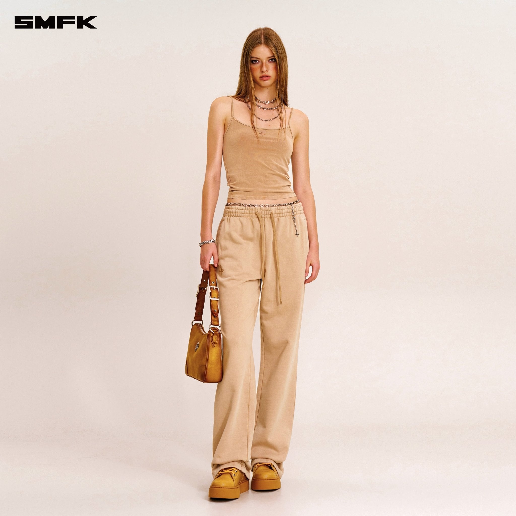 SMFK Compass Mode Straight Sports Pants In Sand | MADAX