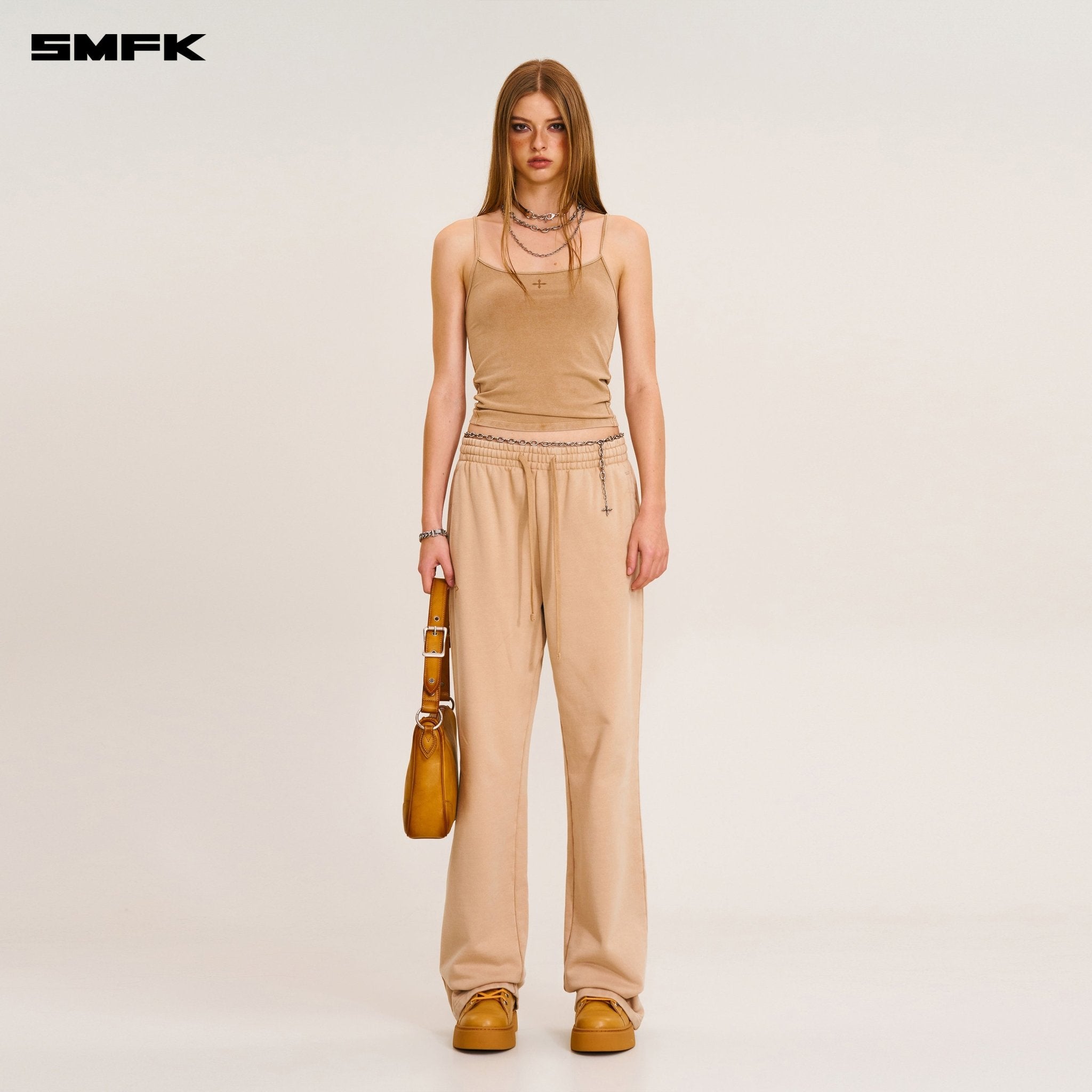 SMFK Compass Mode Straight Sports Pants In Sand | MADAX