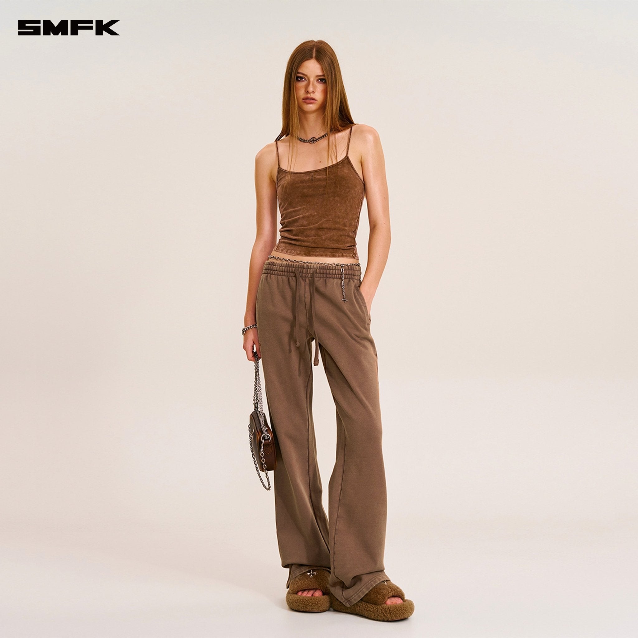 SMFK Compass Mode Straight Sports Pants In Wild Horse Brown | MADAX