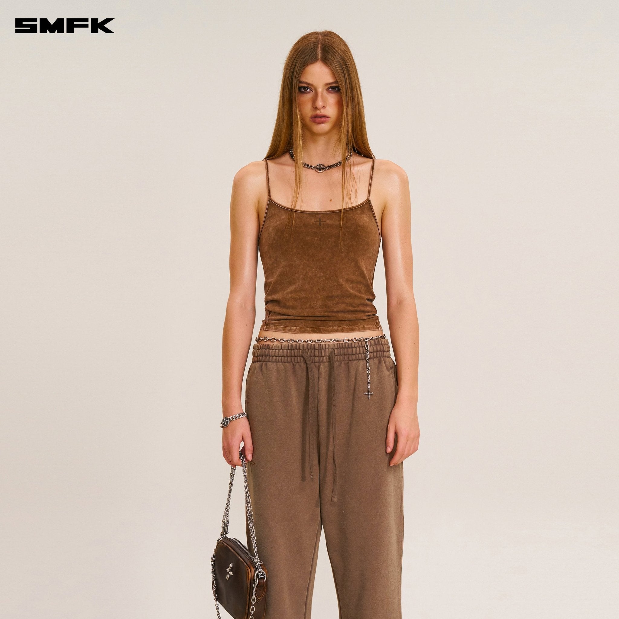 SMFK Compass Mode Straight Sports Pants In Wild Horse Brown | MADAX