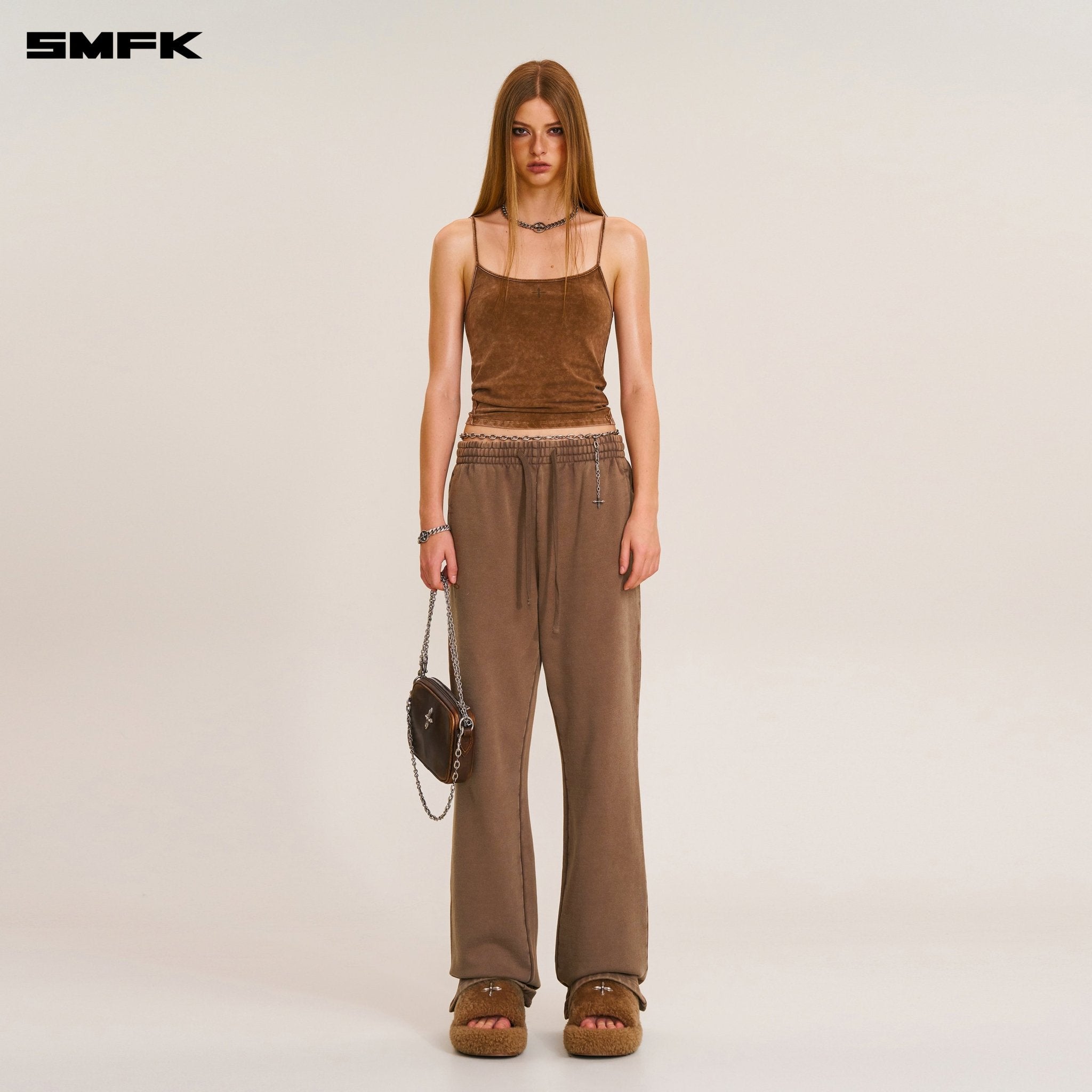 SMFK Compass Mode Straight Sports Pants In Wild Horse Brown | MADAX