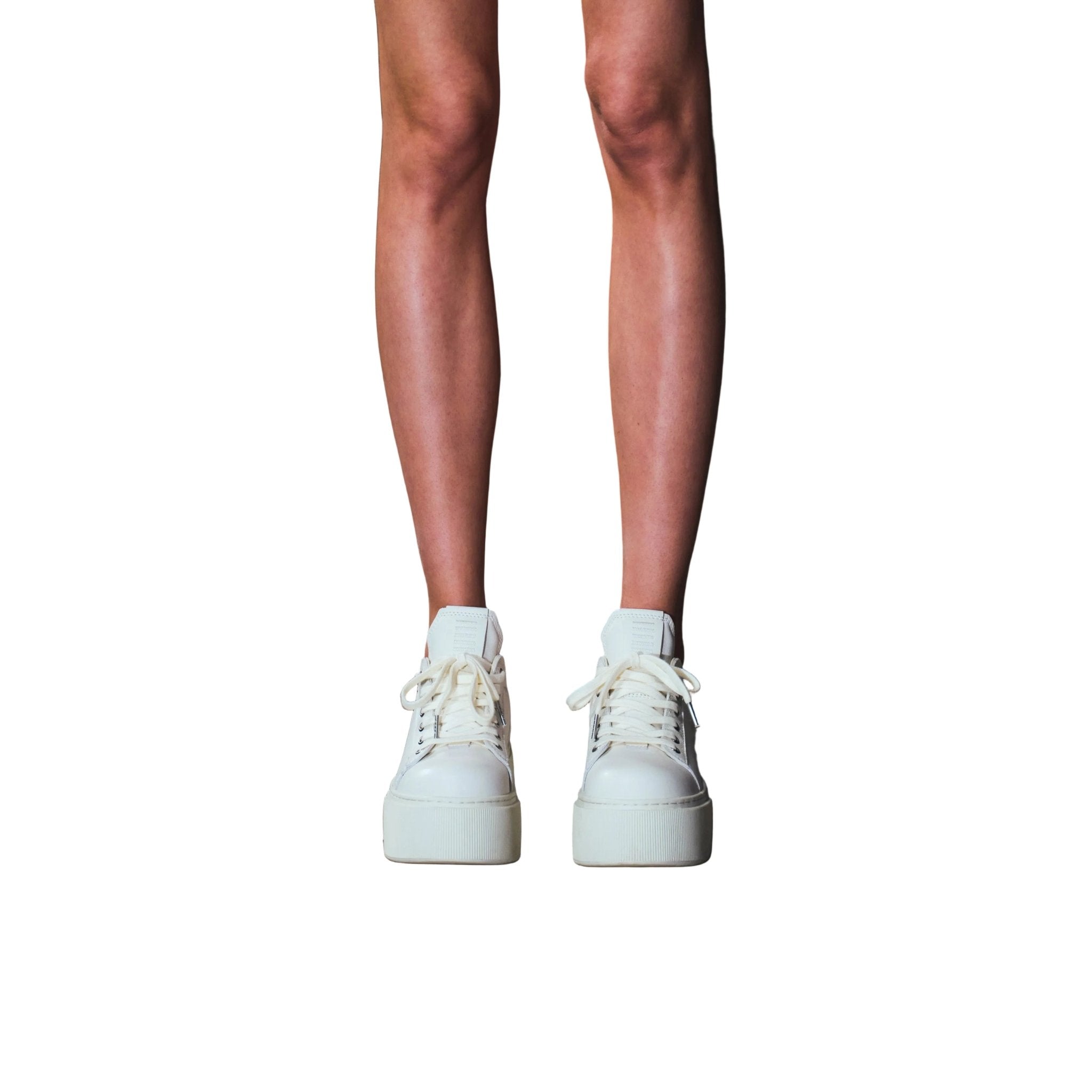 SMFK Compass Mode Thick Leather Sneaker In Cloud White | MADAX