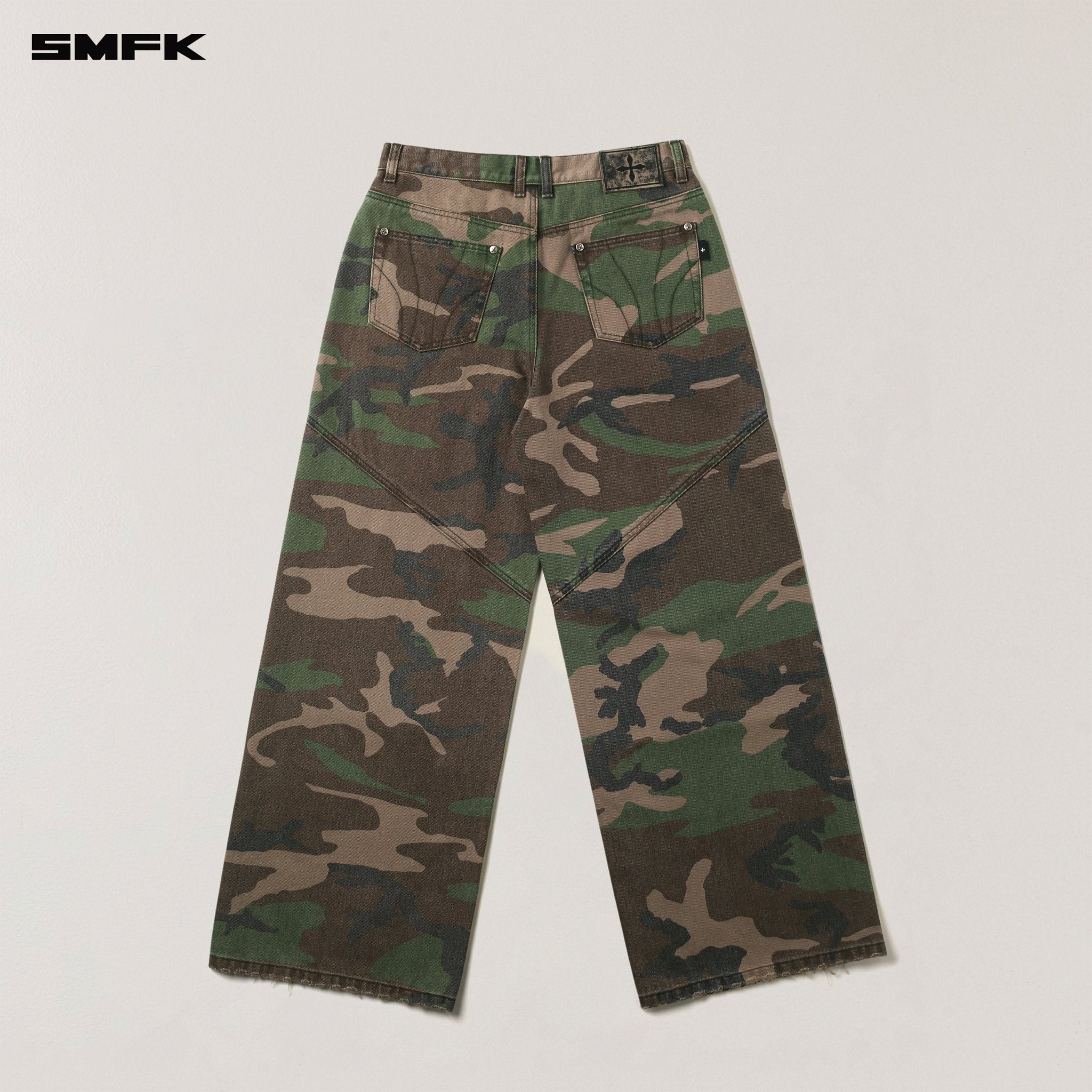 SMFK Compass Mode Tower Denim Pants In Army Green Camouflage | MADAX
