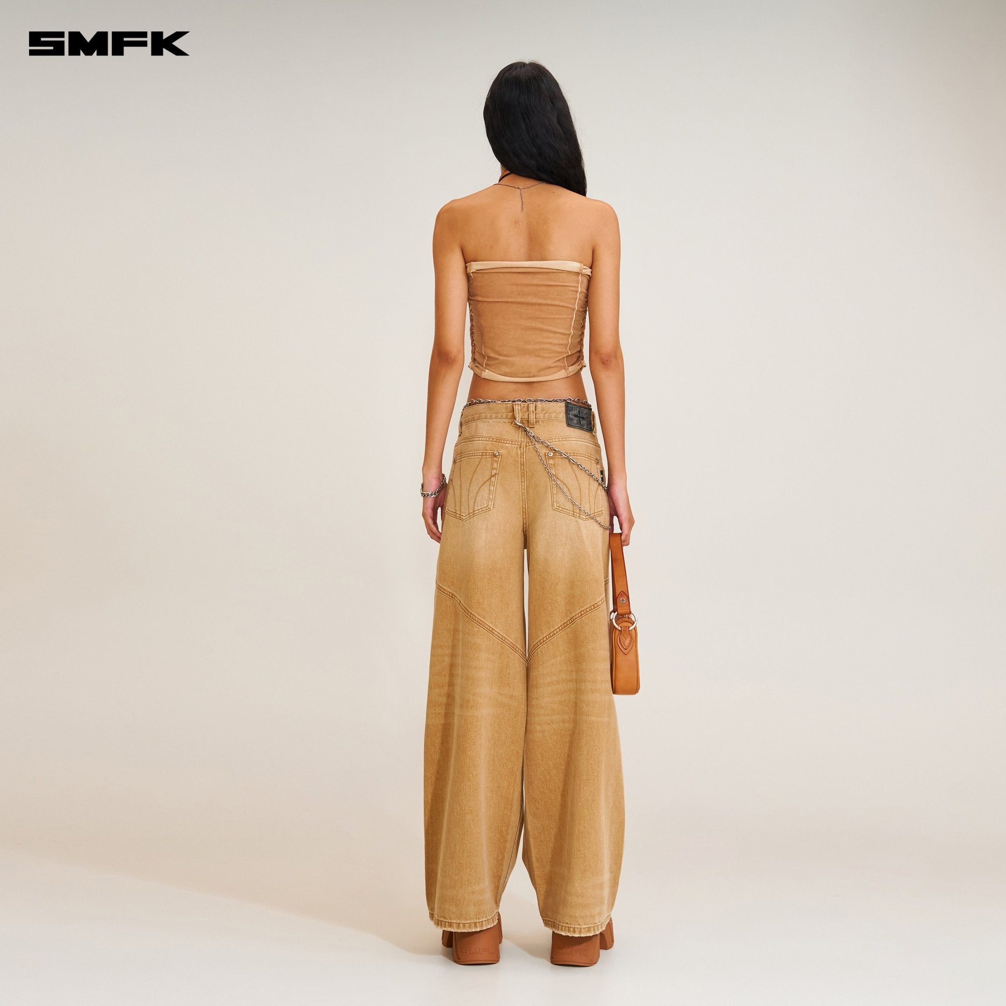 SMFK Compass Mode Tower Denim Pants In Grassland Khaki | MADAX